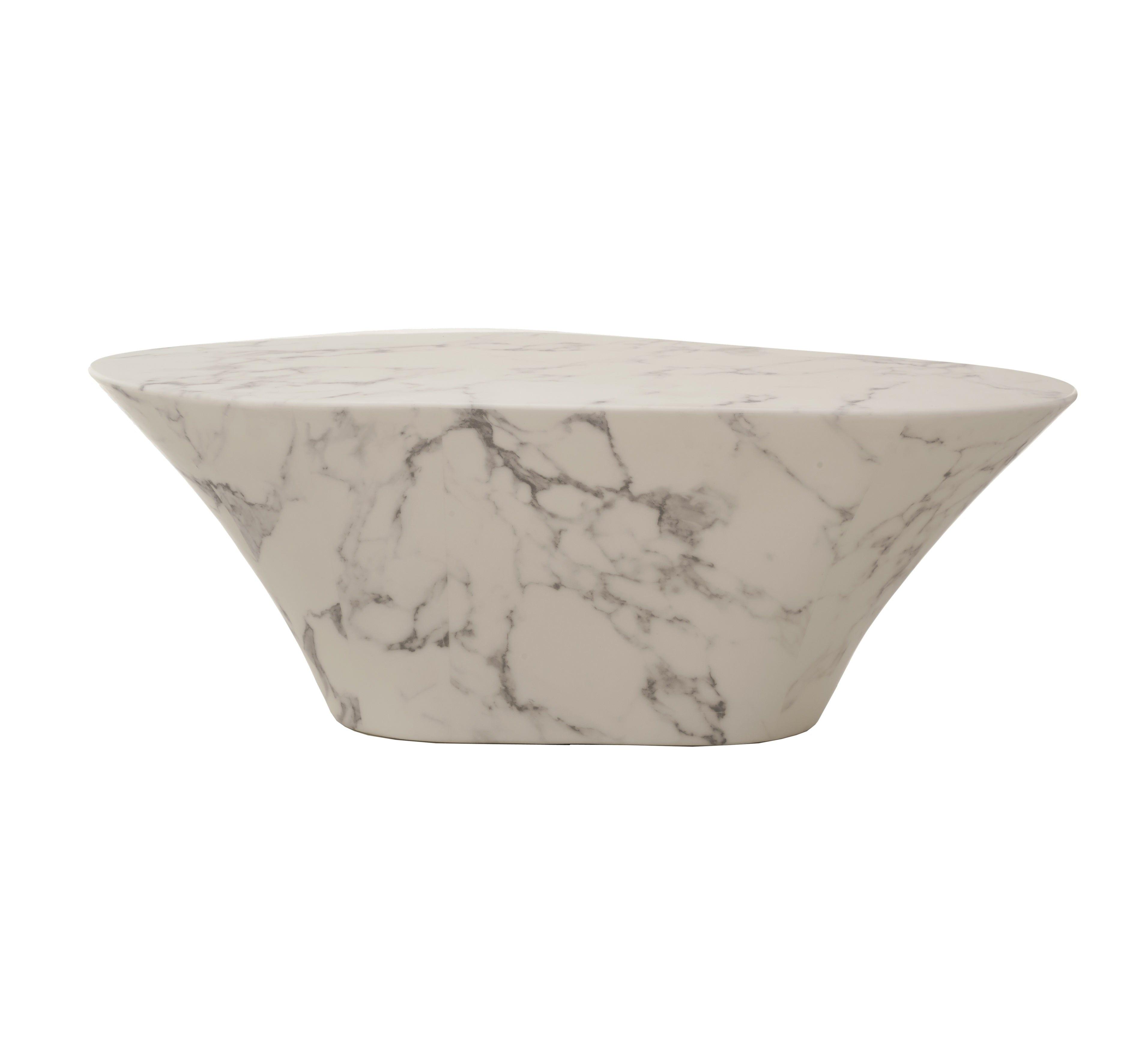 Stolik kawowy OVAL MARBLE LOOK biały Pols Potten Eye on Design