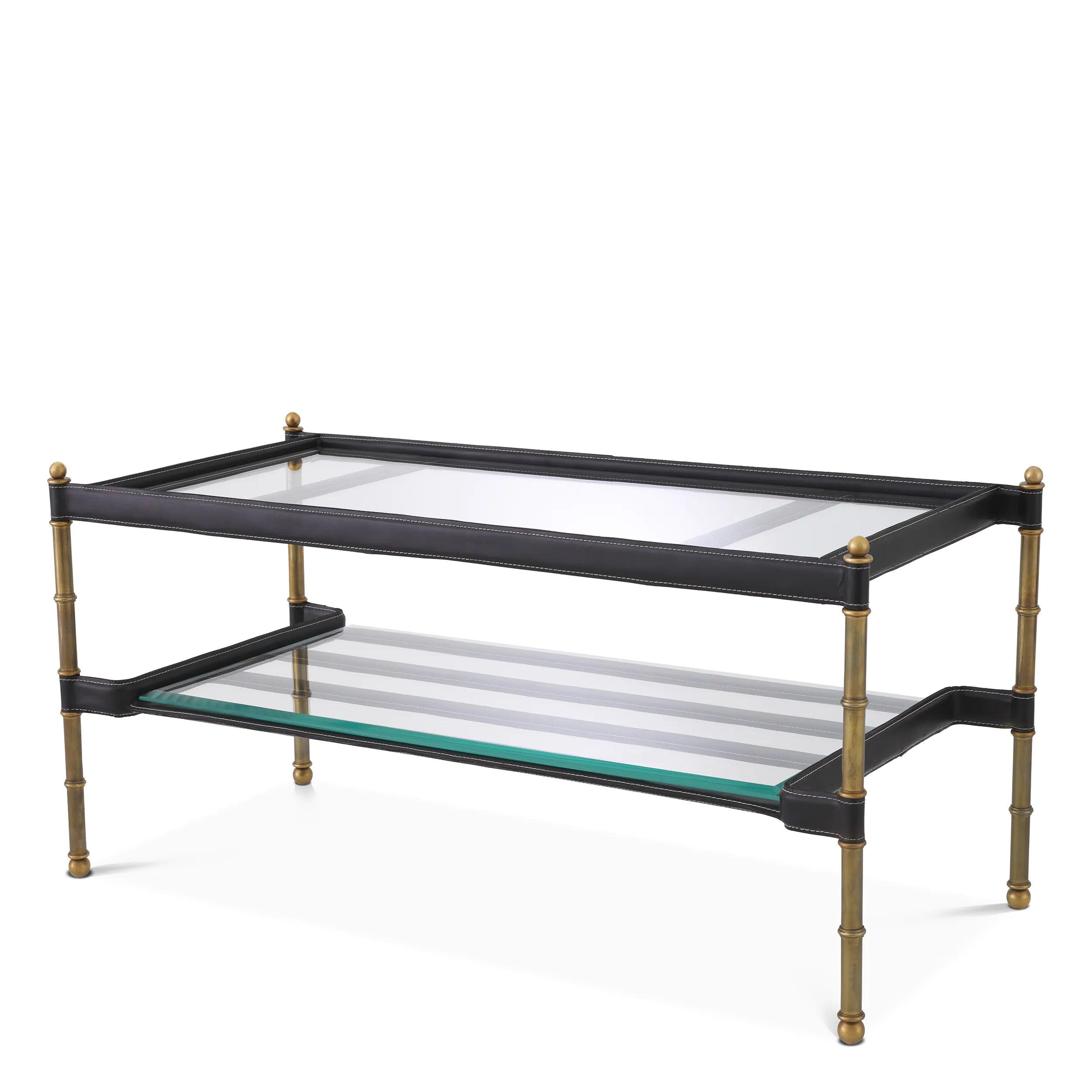 Stolik kawowy prostokątny PRINCESS czarna skóra Eichholtz Eye on Design