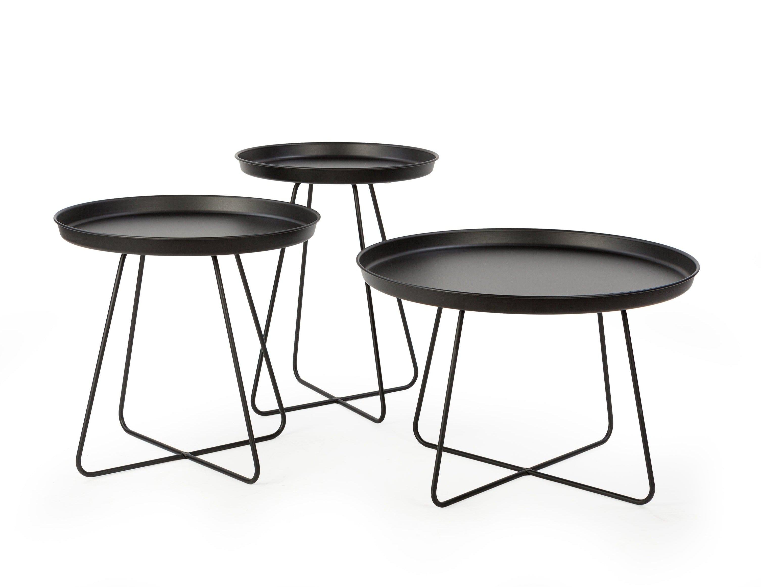 Stolik kawowy ROD czarny Nordifra Zestaw trzech stolików Eye on Design