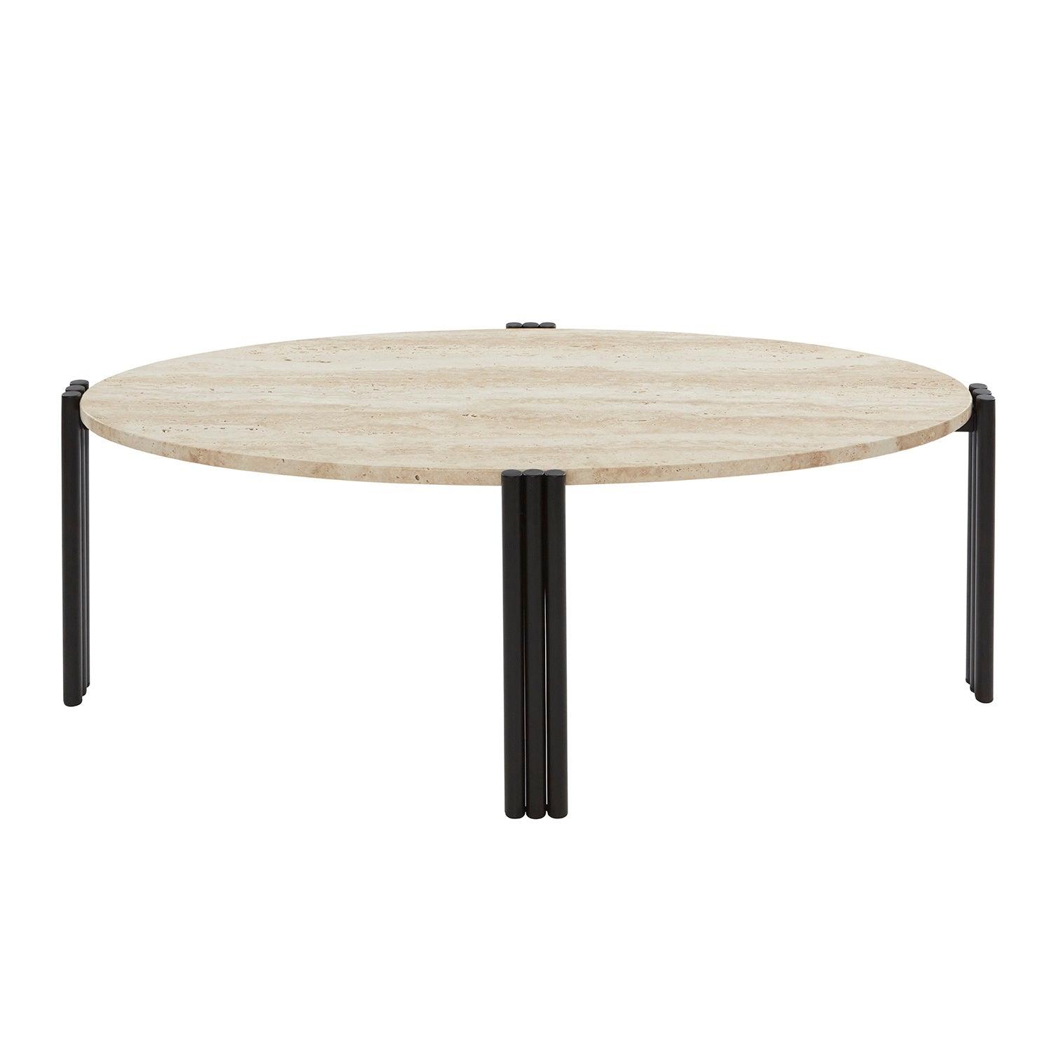 Stolik kawowy TRIBUS jasny blat z czarną podstawą AYTM Eye on Design