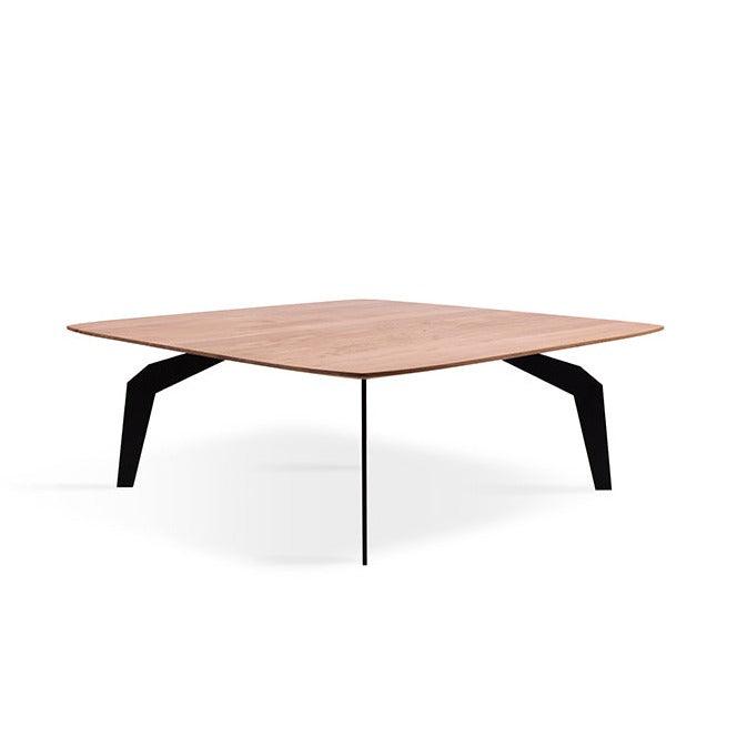 Stolik kwadratowy FEZA drewniany z czarną podstawą Nobonobo Eye on Design