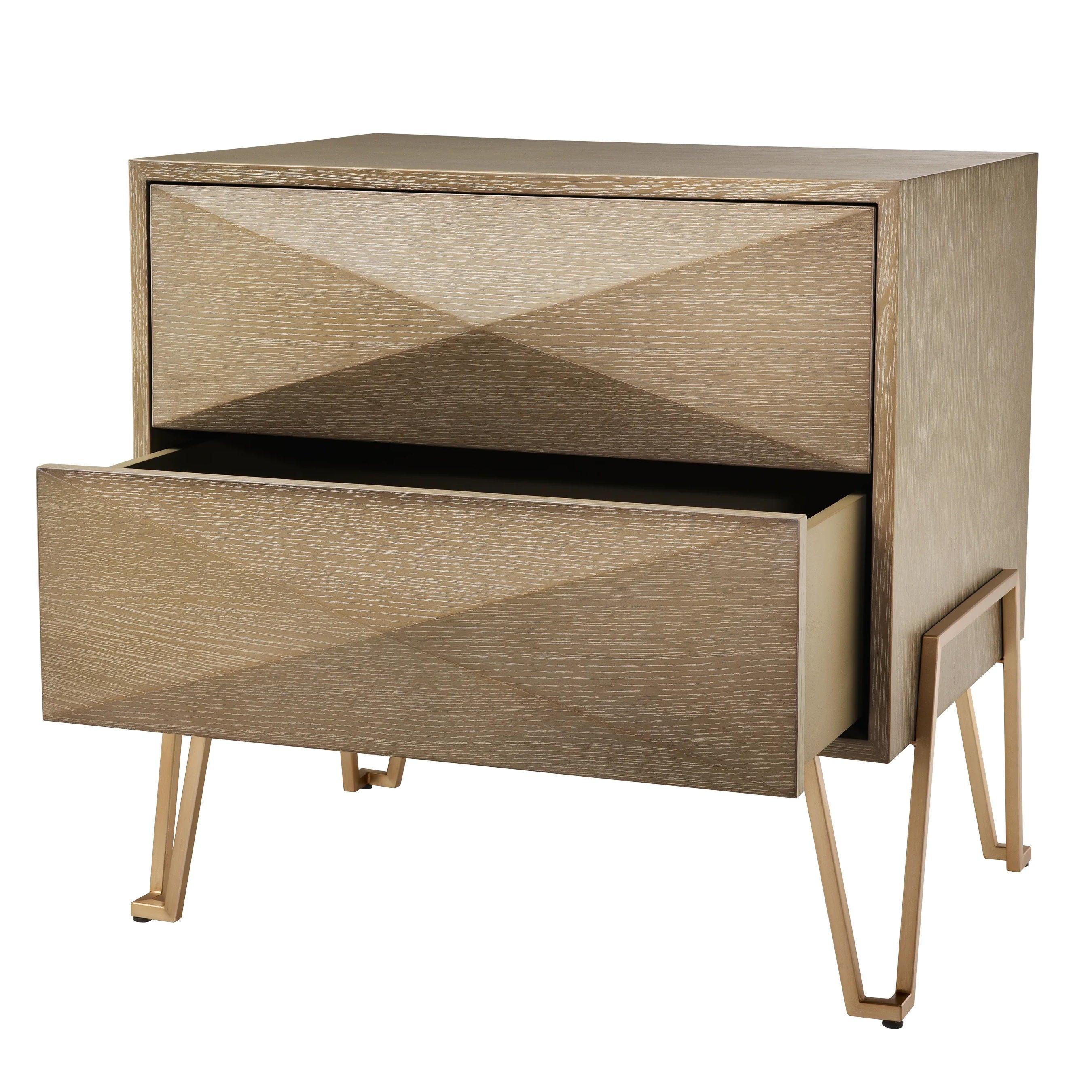 Stolik nocny HIGHLAND fornir dębowy z mosiądzem Eichholtz Eye on Design