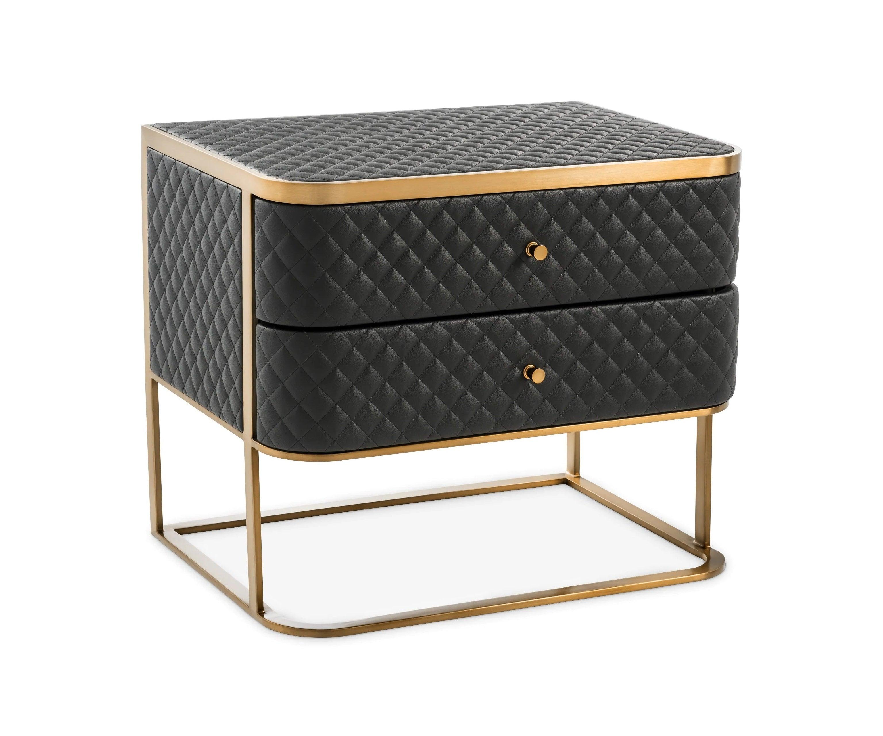 Stolik nocny MONFORT czarna ekoskóra Eichholtz Eye on Design