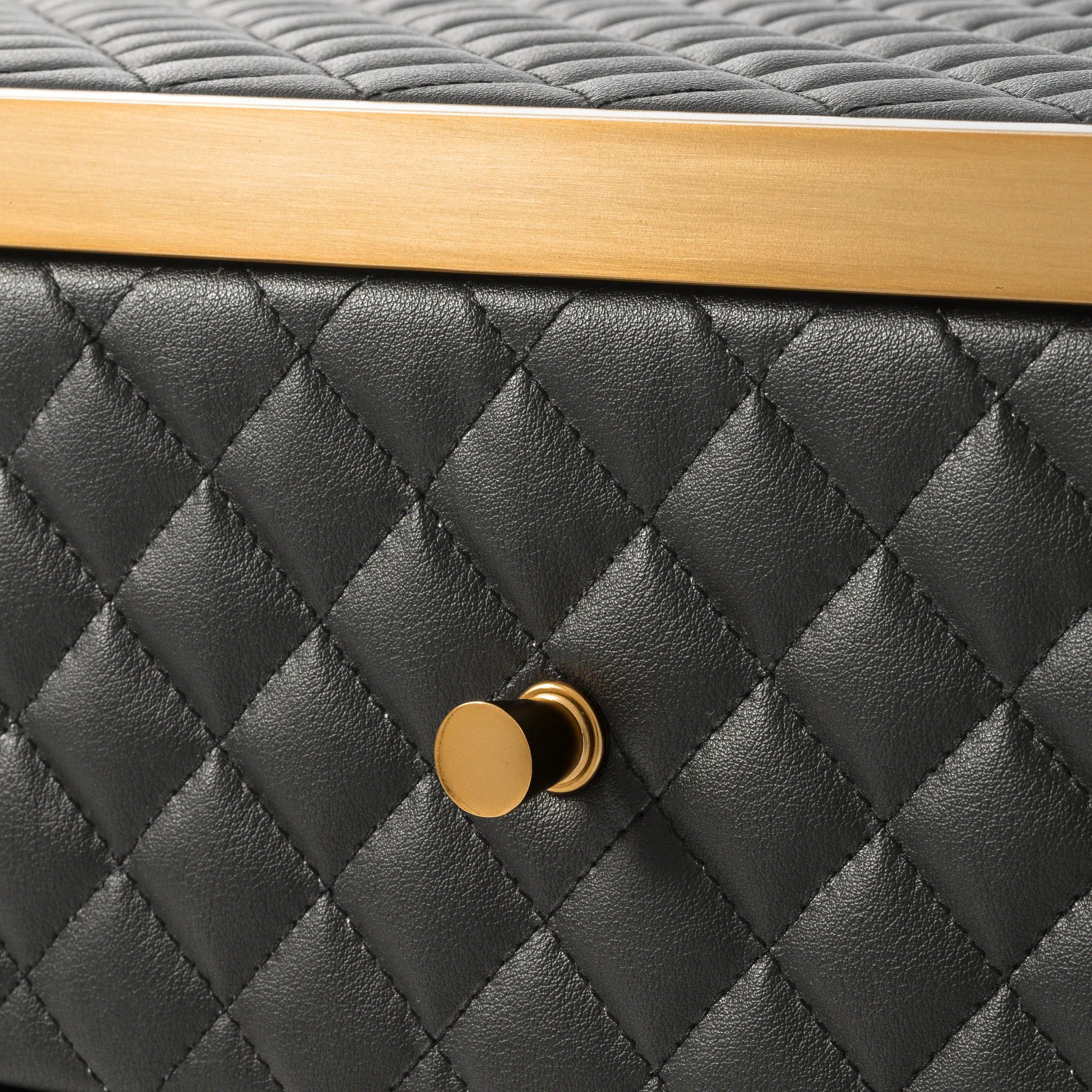 Stolik nocny MONFORT czarna ekoskóra Eichholtz Eye on Design