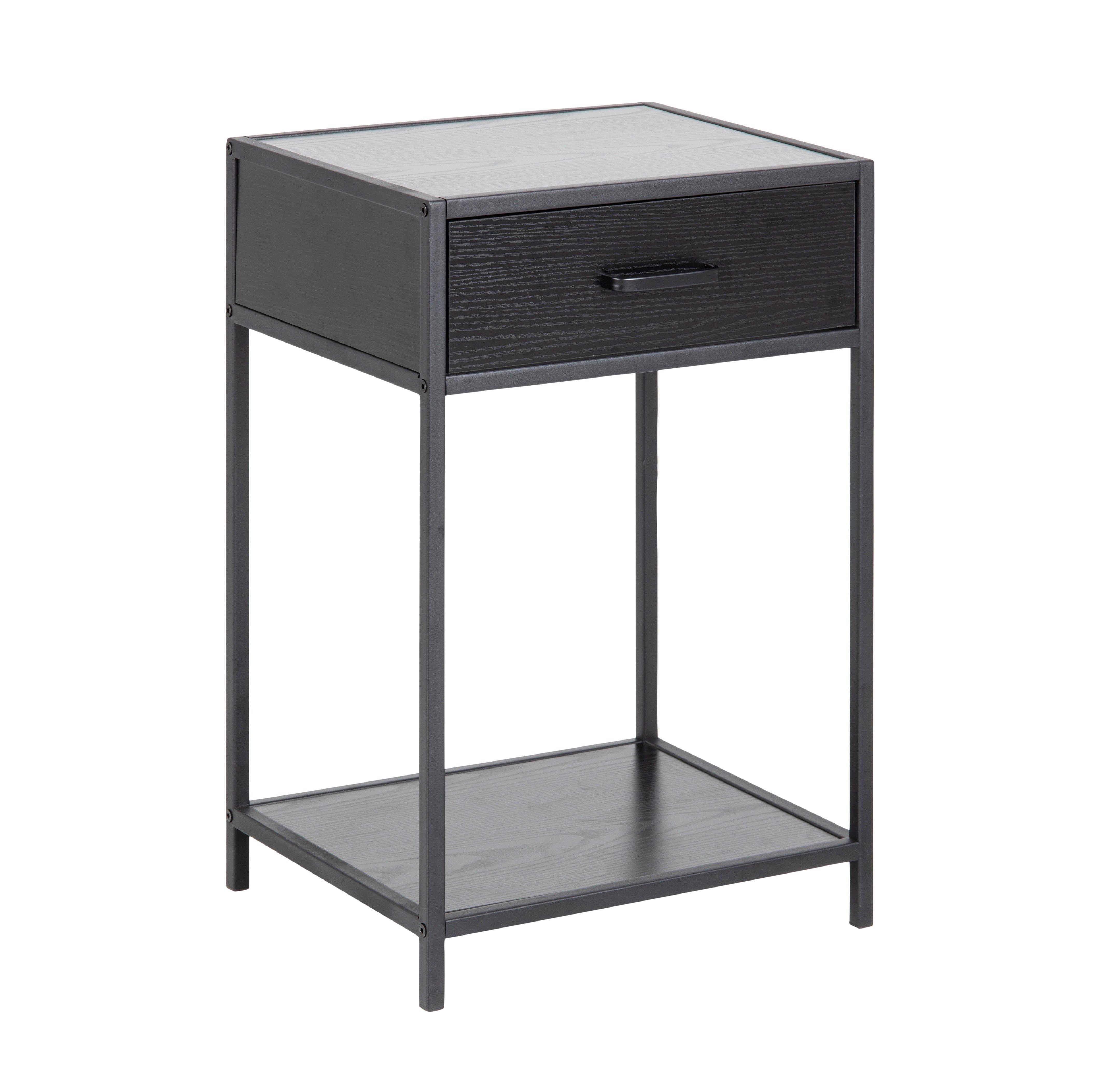 Stolik nocny z szufladą SEAFORD czarny Actona Eye on Design