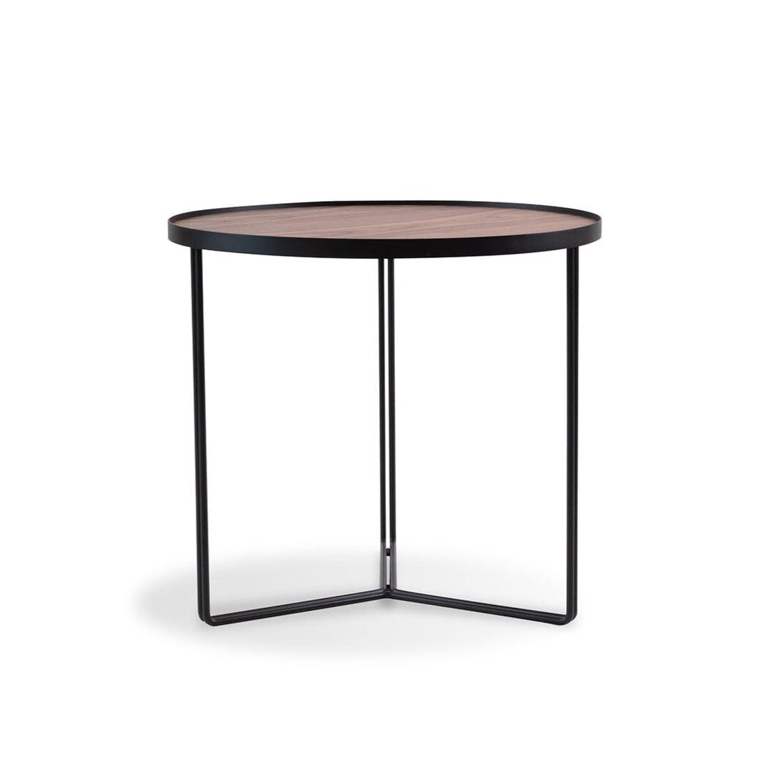 Stolik pomocniczy BIBIA II fornir z czarną podstawą Nobonobo Eye on Design