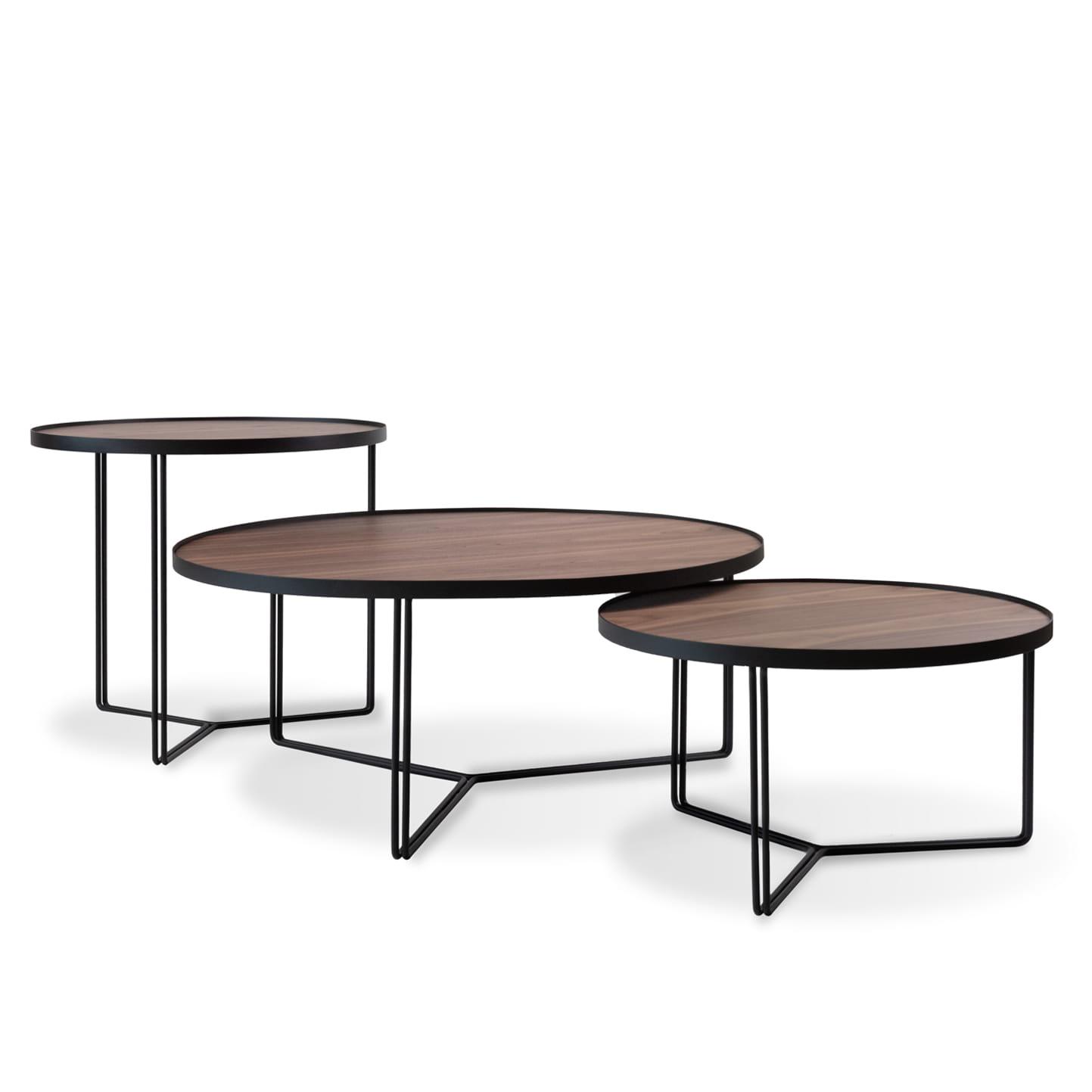 Stolik pomocniczy BIBIA II fornir z czarną podstawą Nobonobo Eye on Design