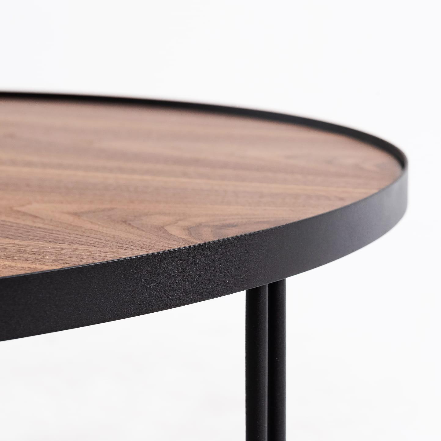 Stolik pomocniczy BIBIA II fornir z czarną podstawą Nobonobo Eye on Design