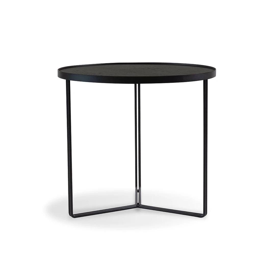 Stolik pomocniczy BIBIA II fornir z czarną podstawą Nobonobo Eye on Design