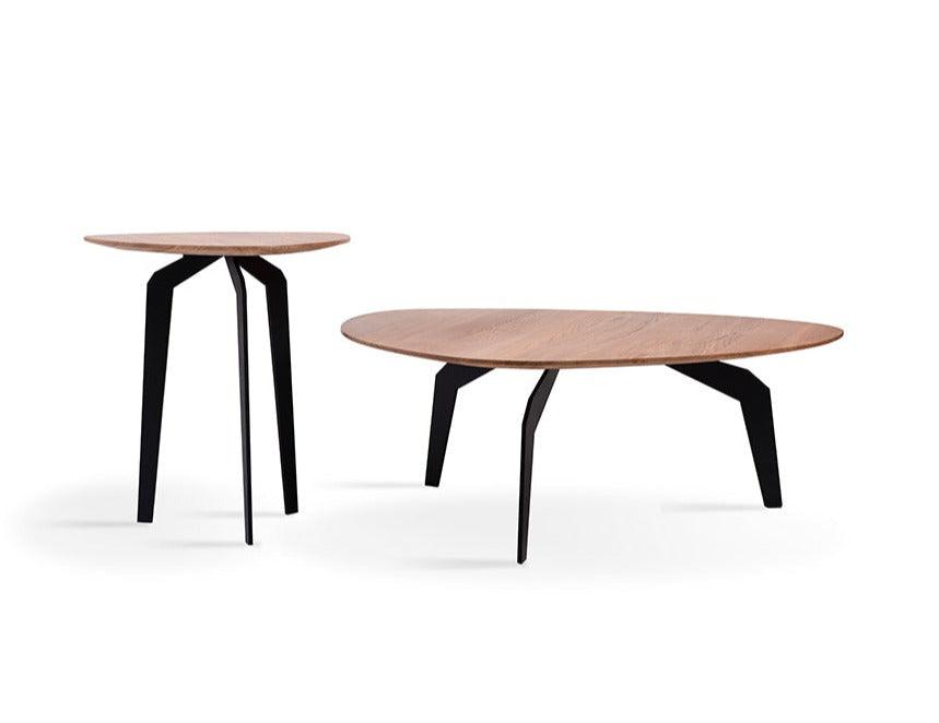 Stolik pomocniczy FEZA drewniany z czarną podstawą Nobonobo Eye on Design