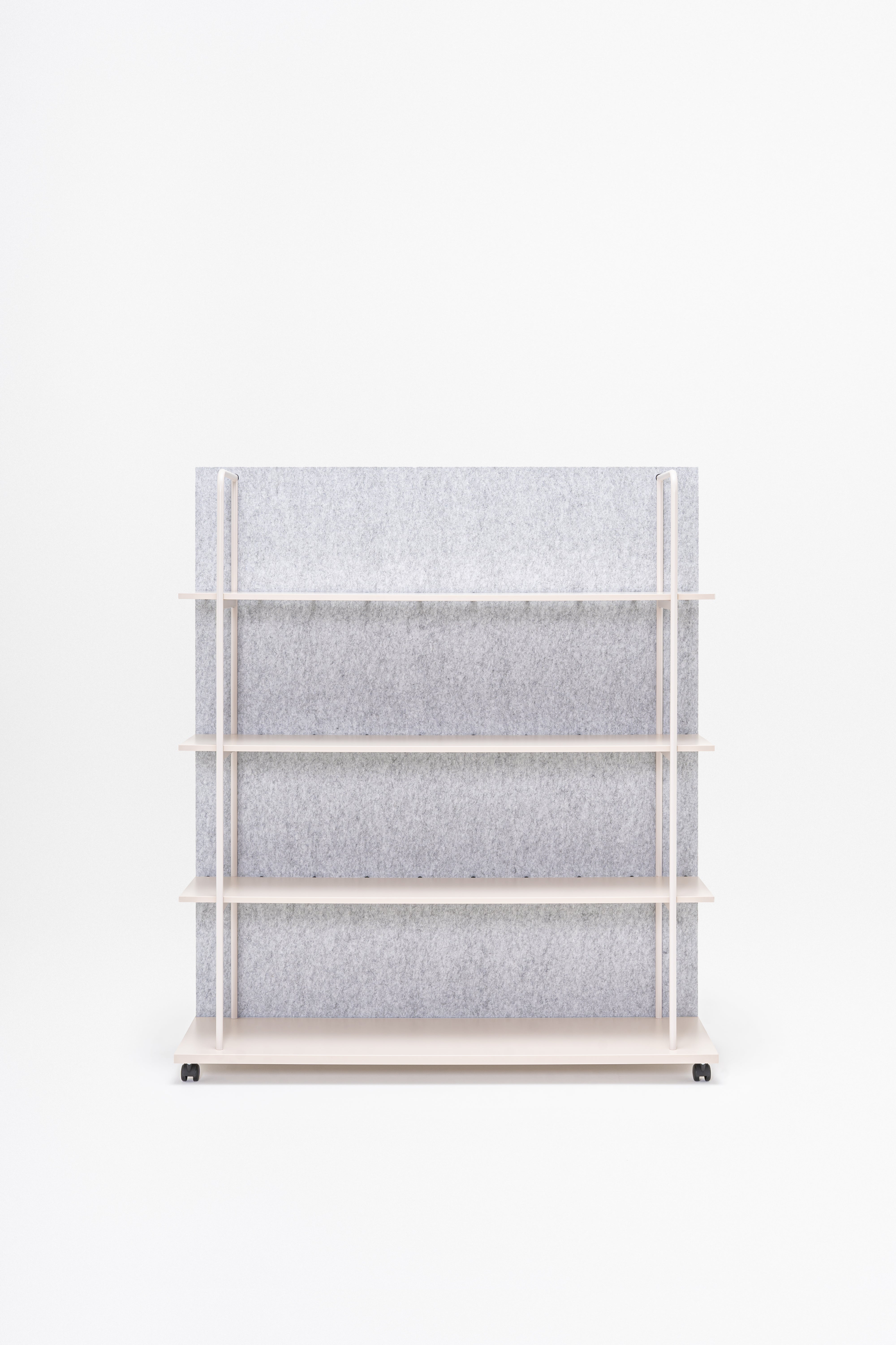 Ocelový regál TANCA so zadnou časťou z filcu