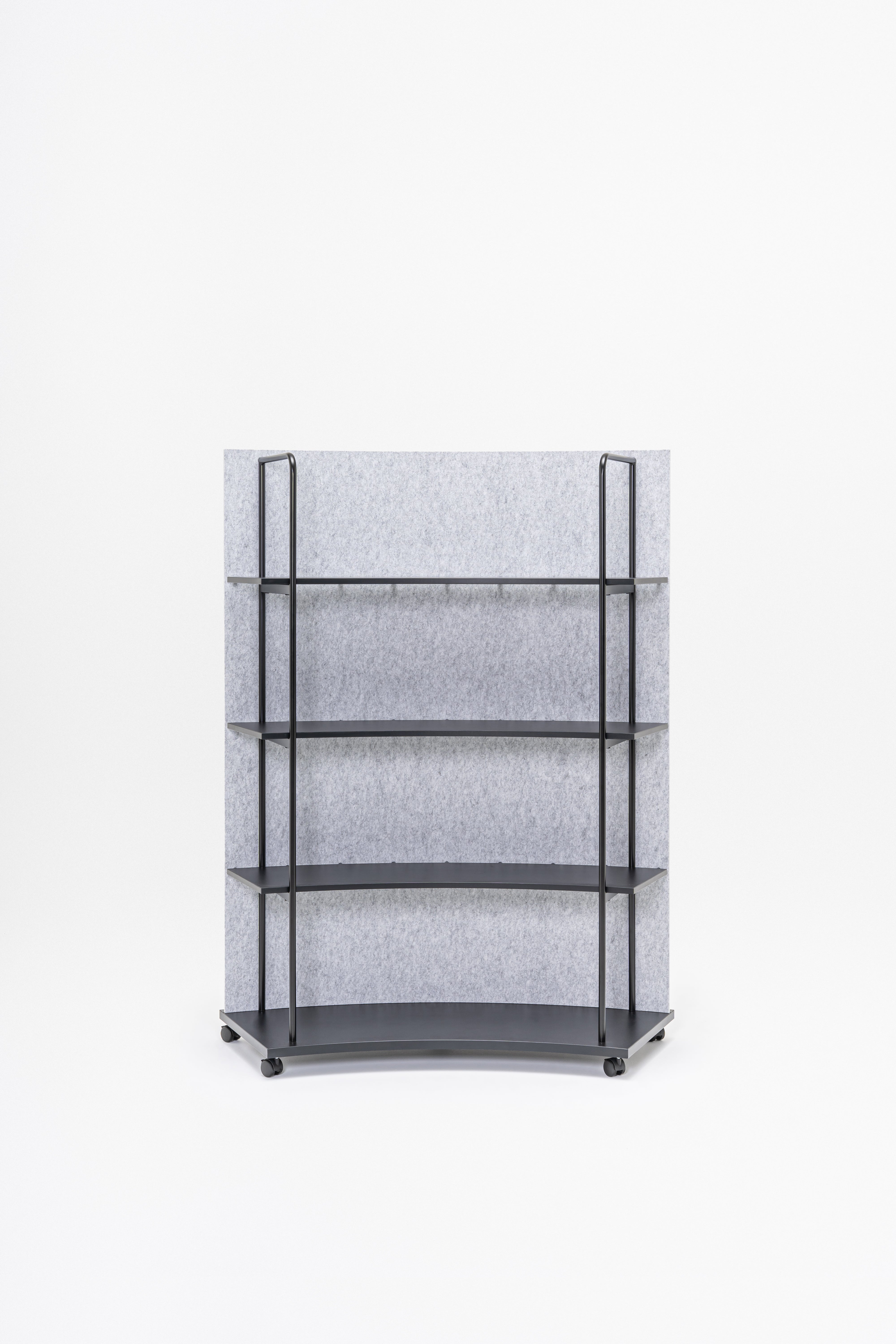 Ocelový regál TANCA so zadnou časťou z filcu