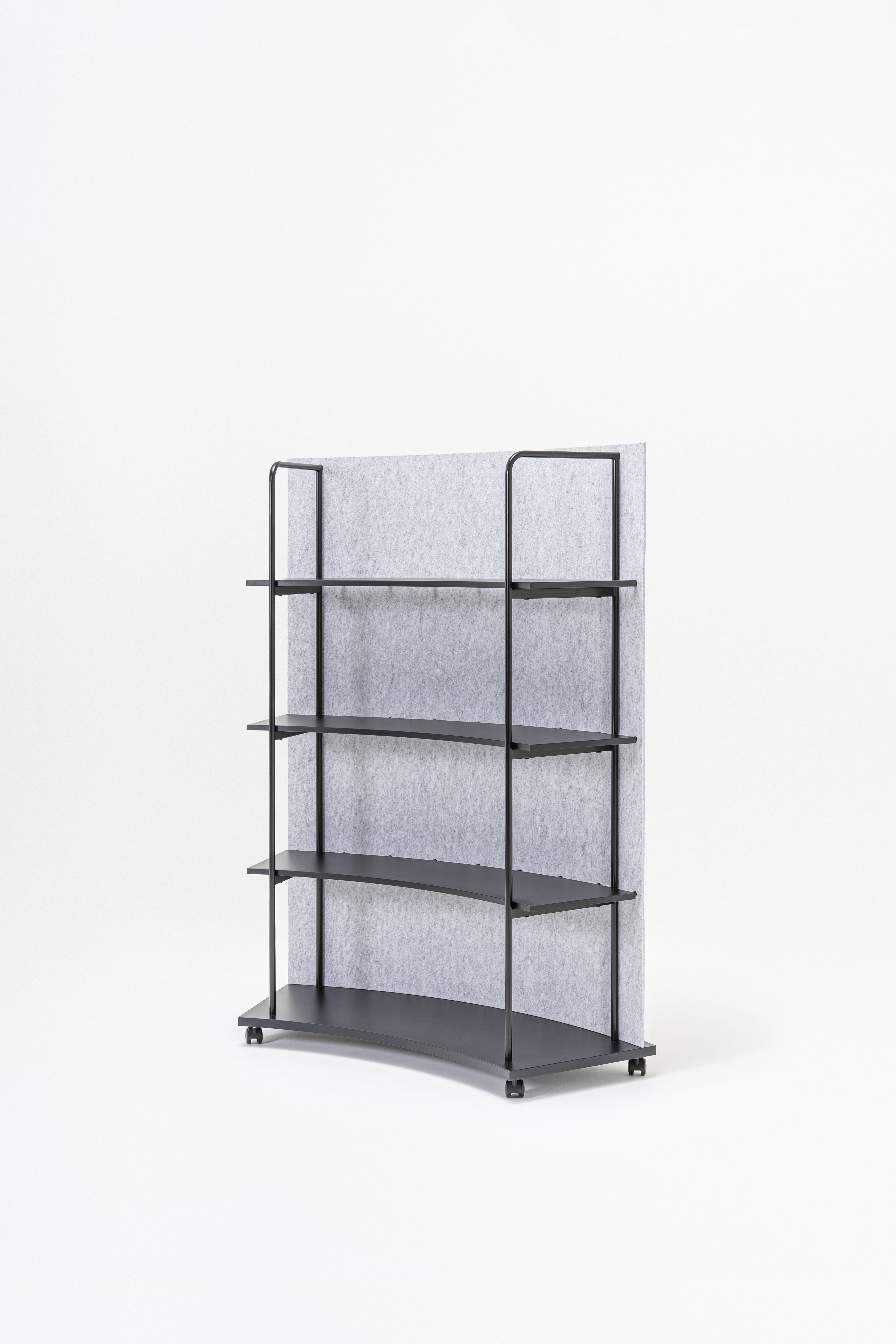 Ocelový regál TANCA so zadnou časťou z filcu