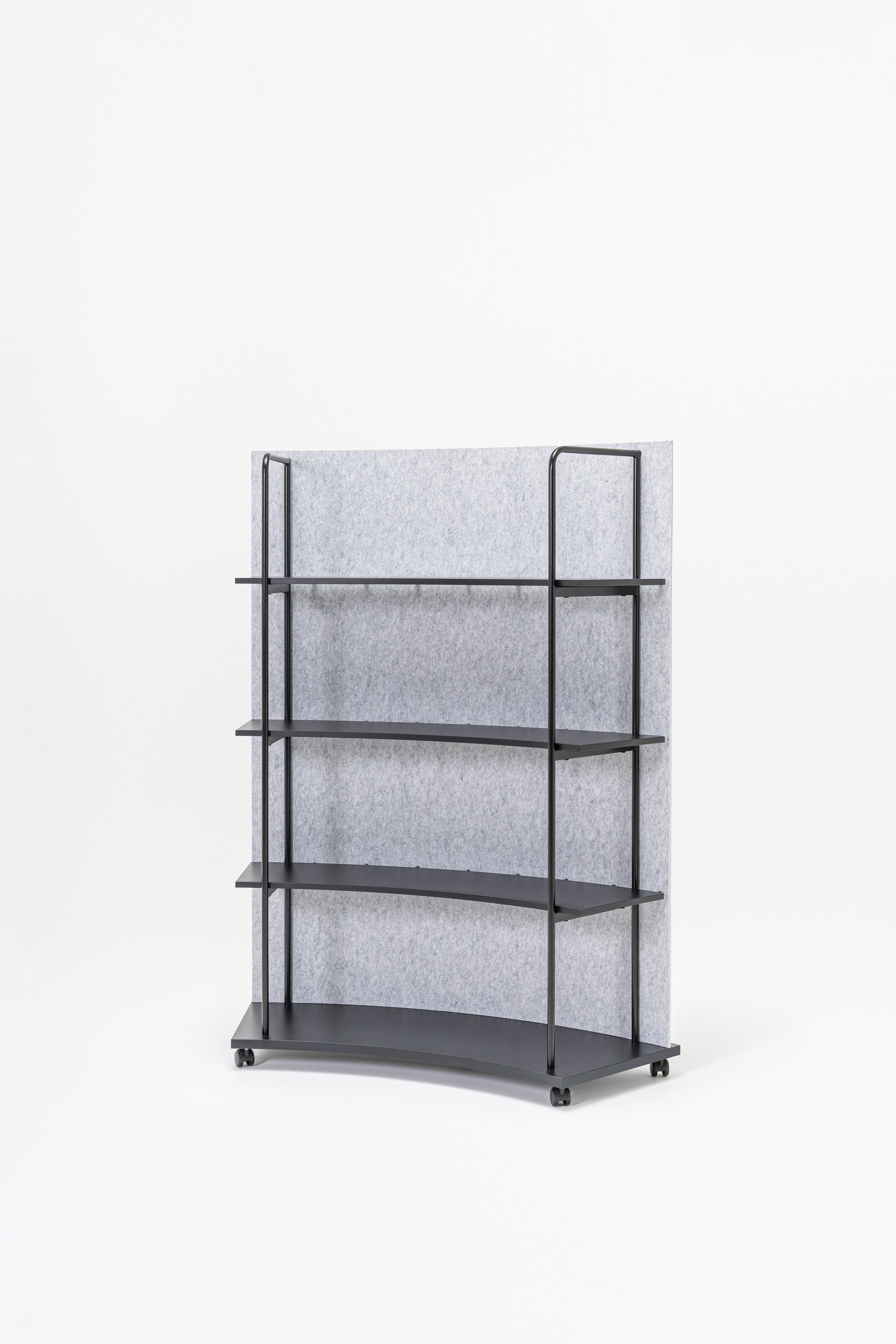 Ocelový regál TANCA so zadnou časťou z filcu