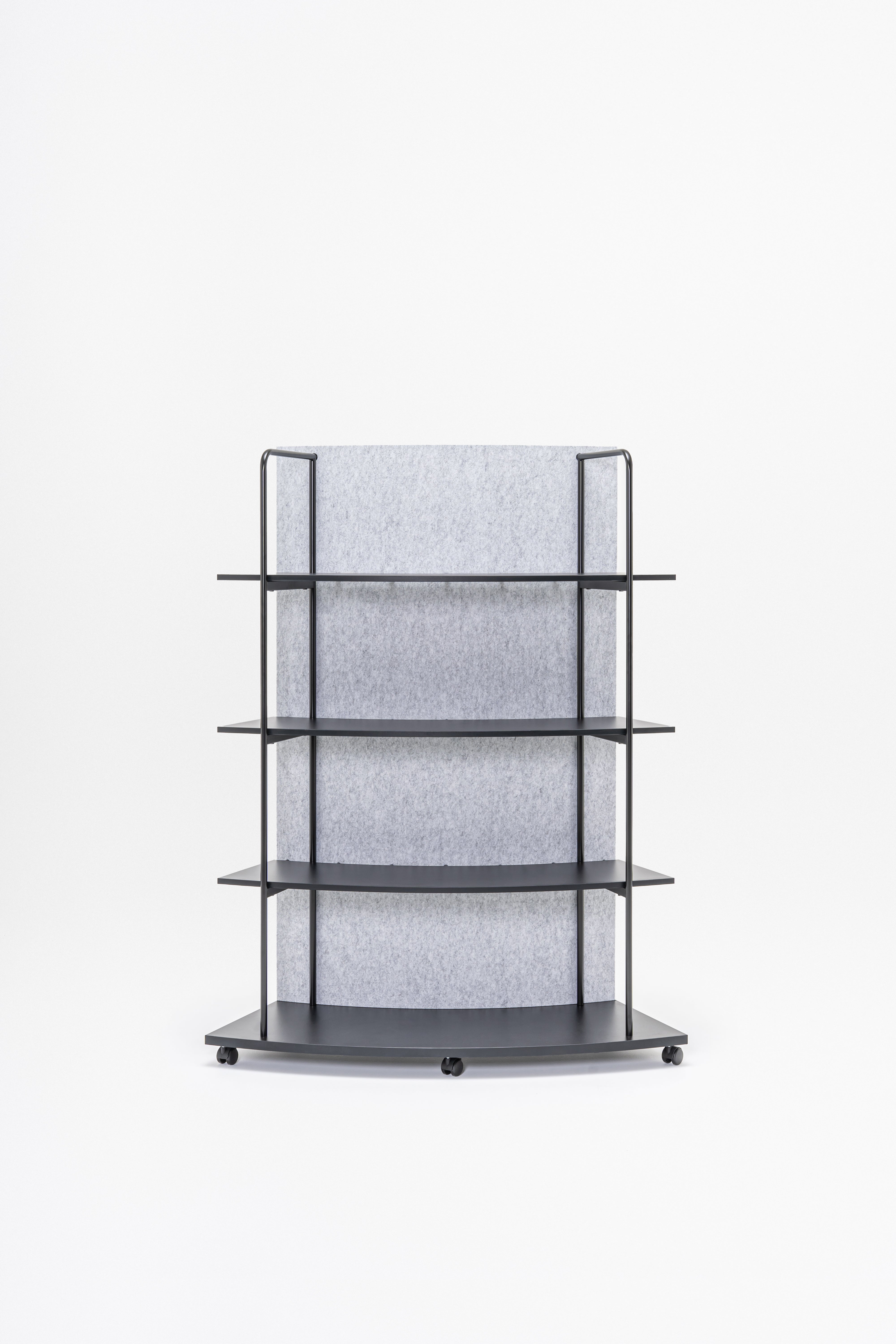 Ocelový regál TANCA so zadnou časťou z filcu