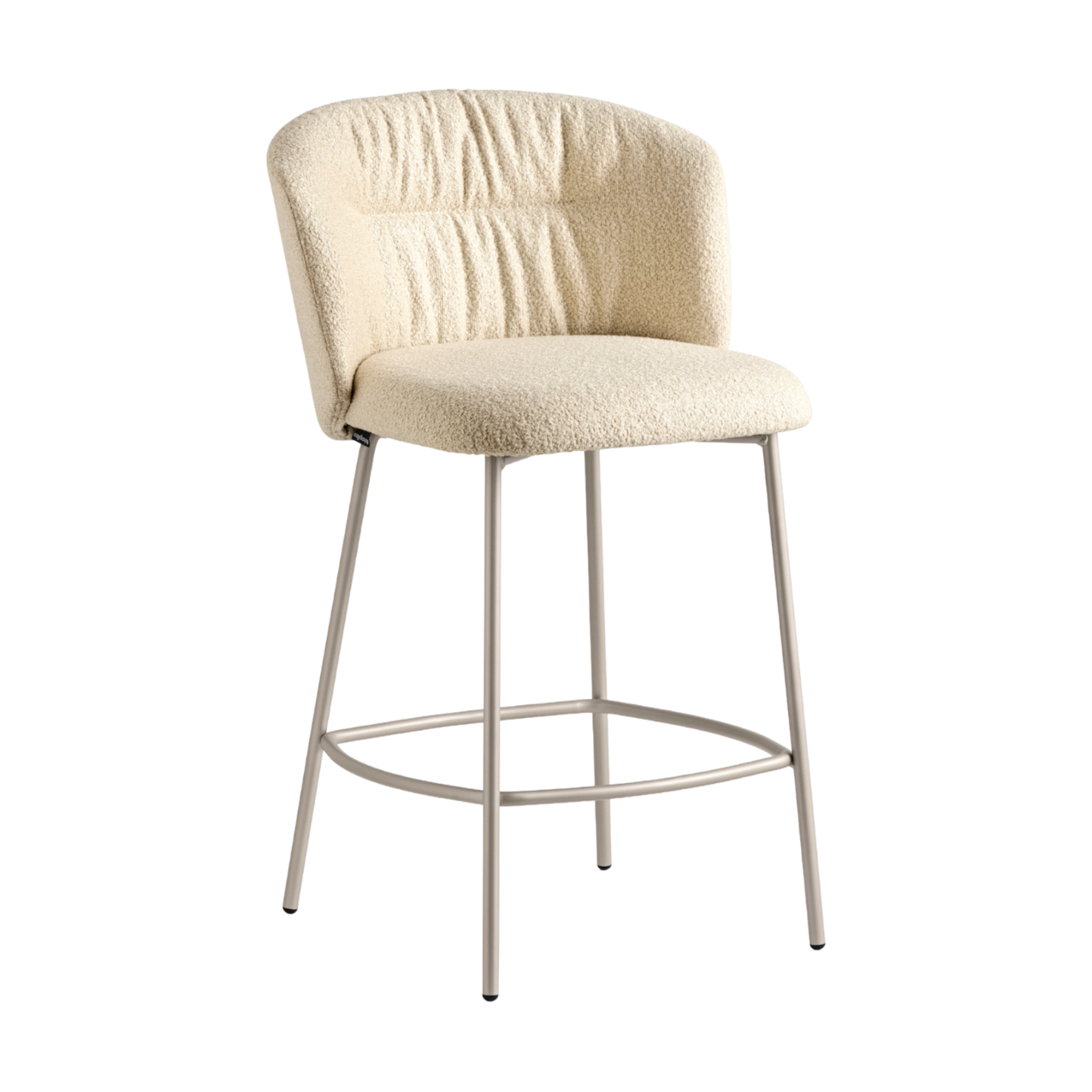 Barová stolička SWEEL čalúnená s krémovým kovovým podstavcom