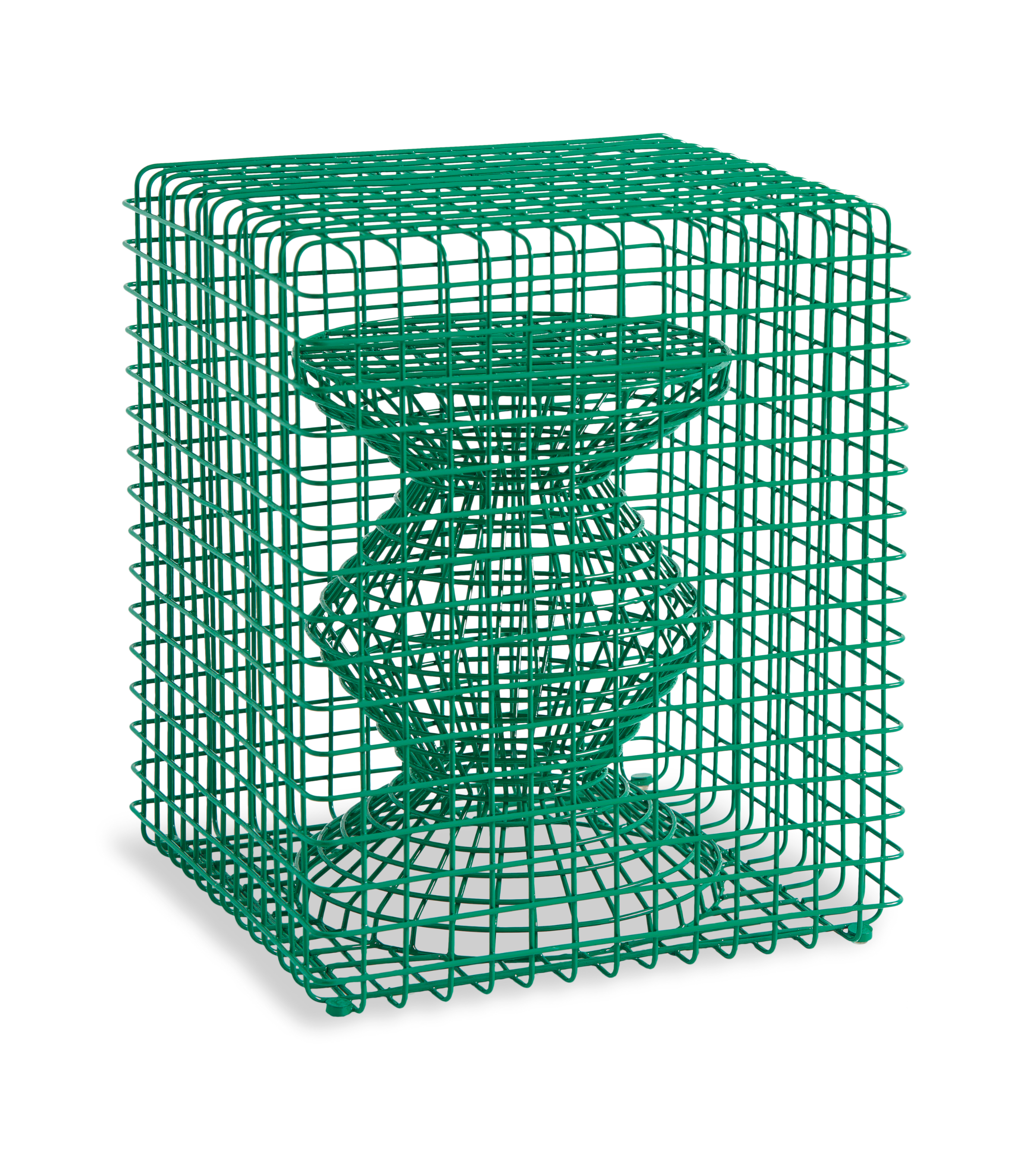 ZIG ZAG WIRE decorative stool green