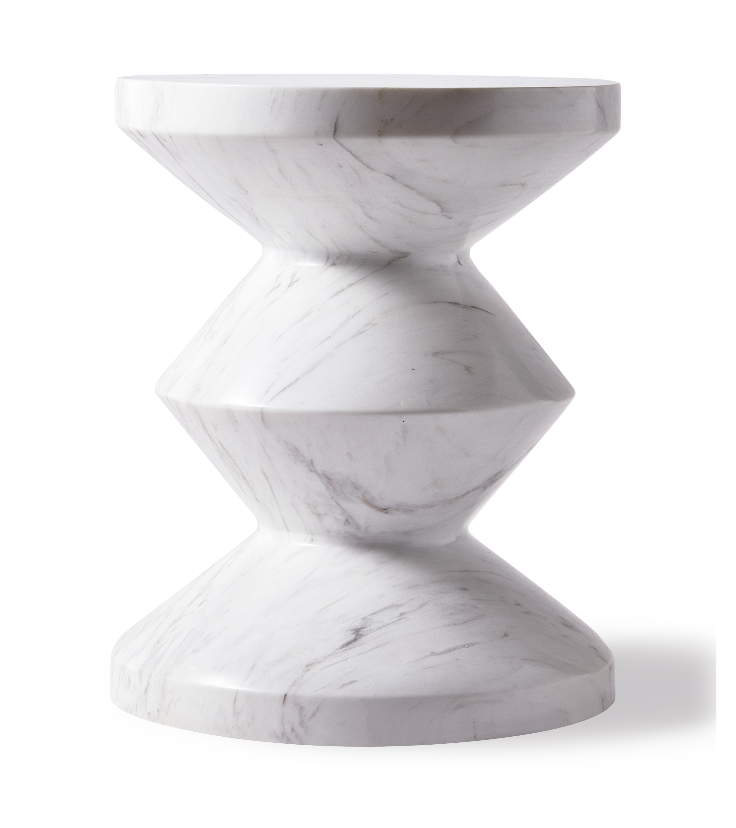 Stolička ZIG ZAG biely mramor