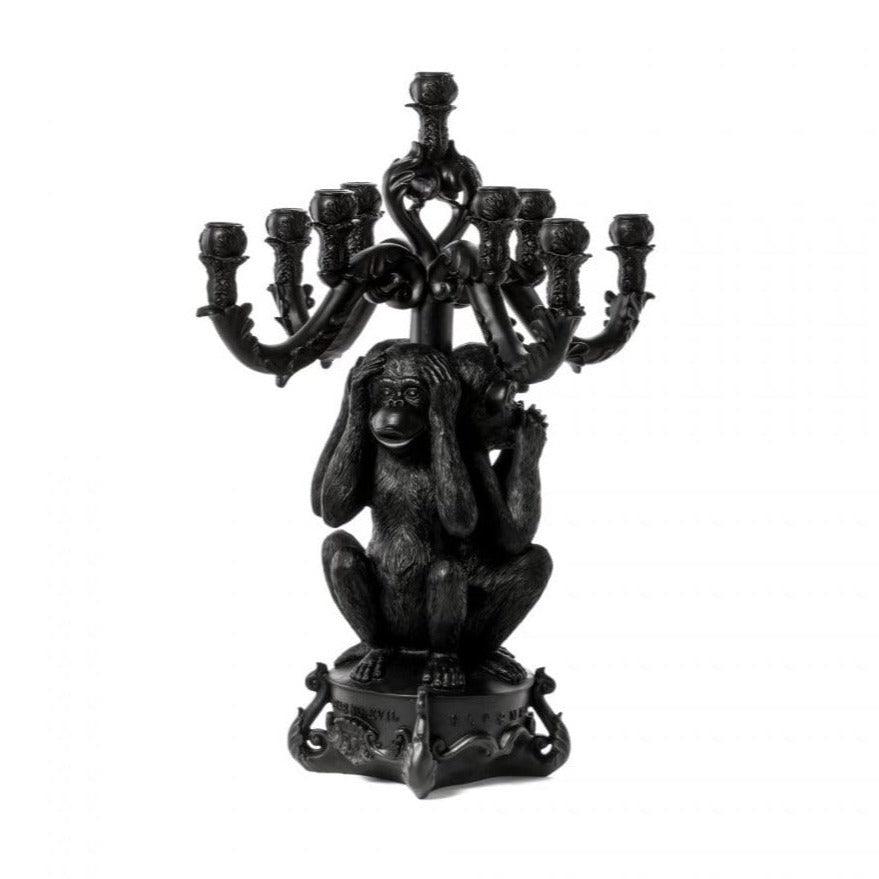 Świecznik 3 MONKEYS czarny Seletti Eye on Design