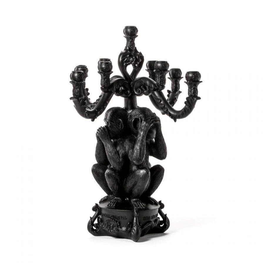 Świecznik 3 MONKEYS czarny Seletti Eye on Design