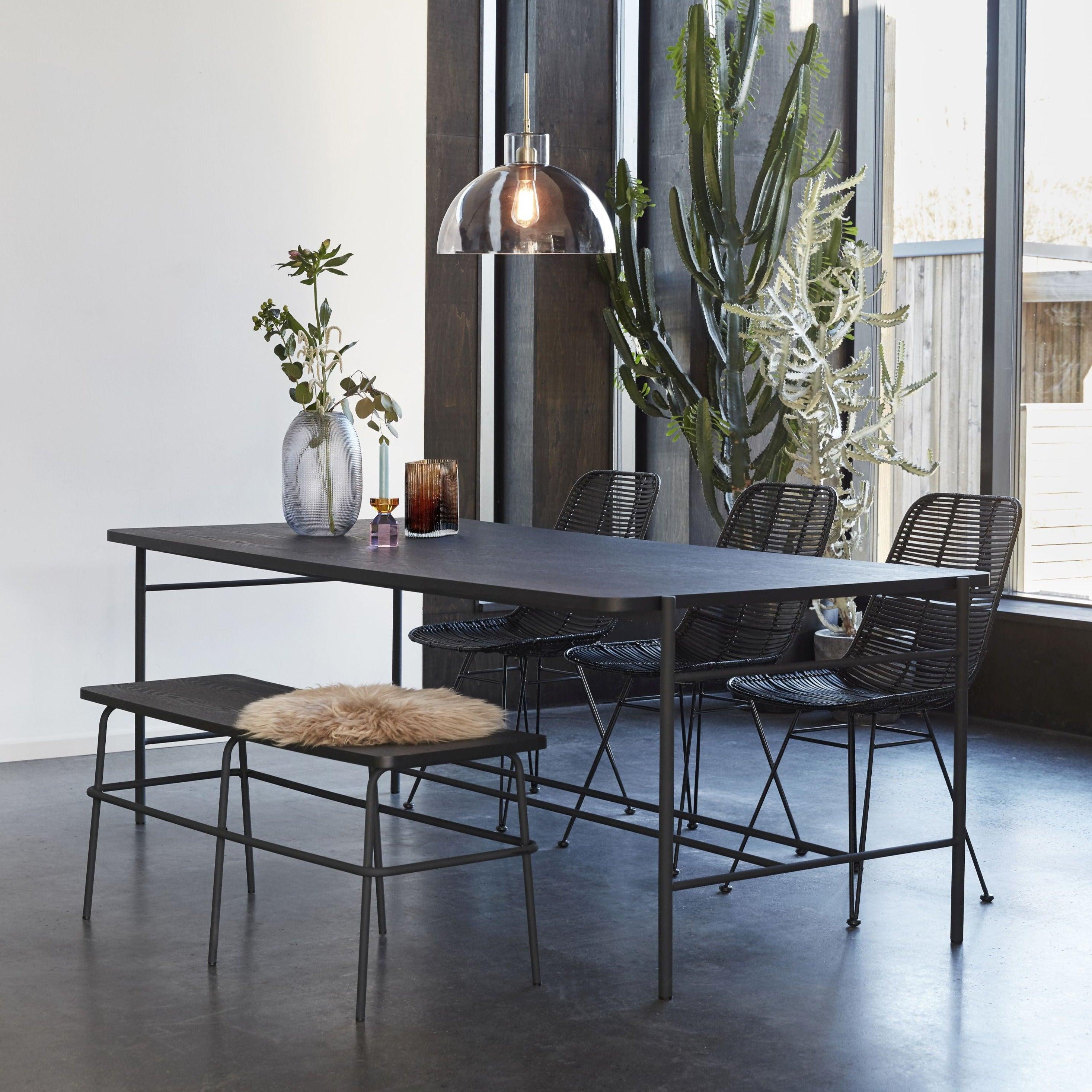 Świecznik GEM bursztynowy z różową podstawą Hübsch Eye on Design