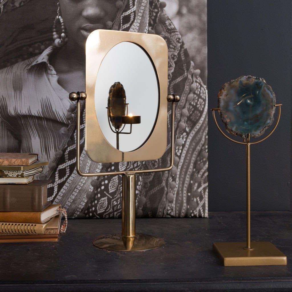 Świecznik GEM zielony agat Dutchbone Eye on Design