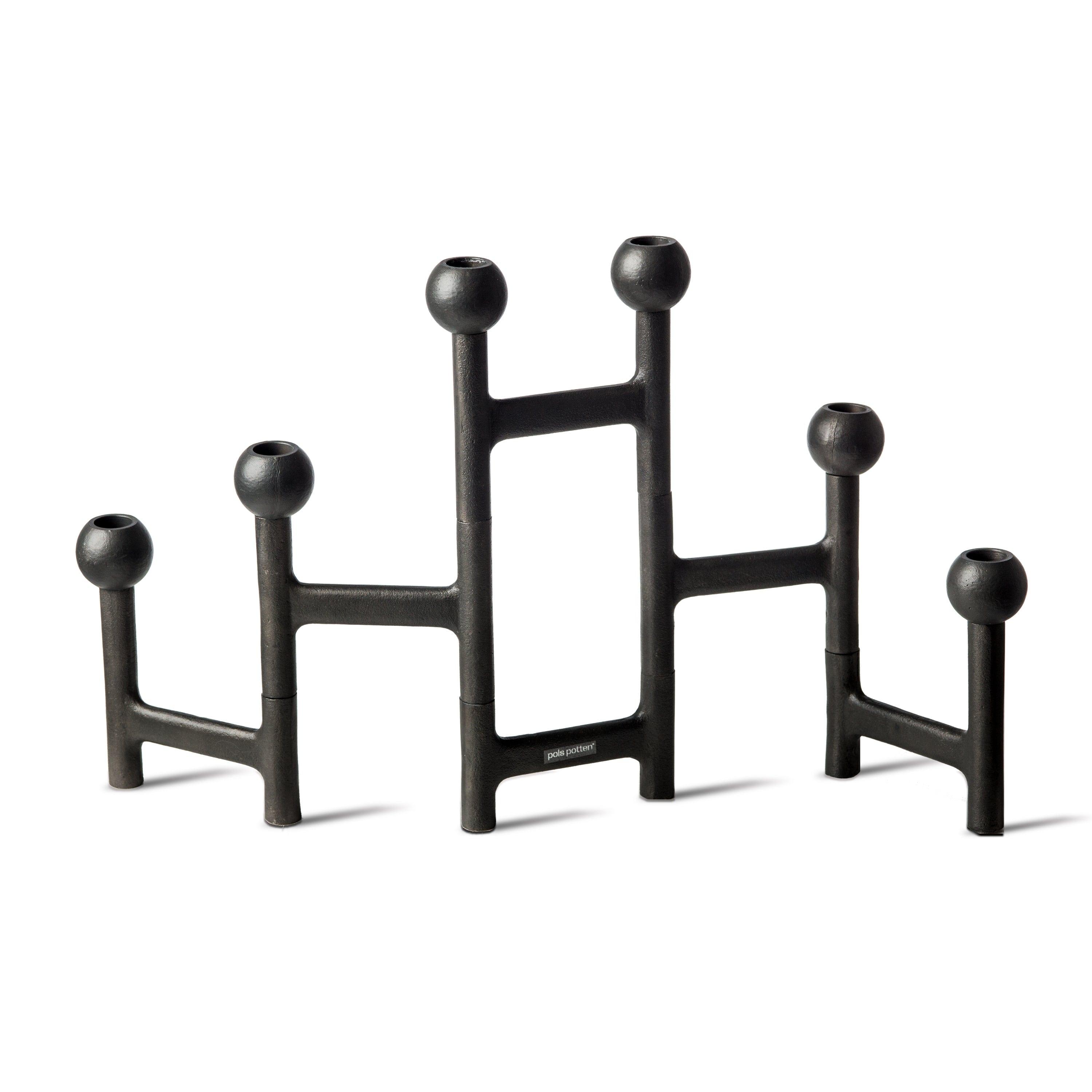 Świecznik ROUND grafitowy Pols Potten Eye on Design