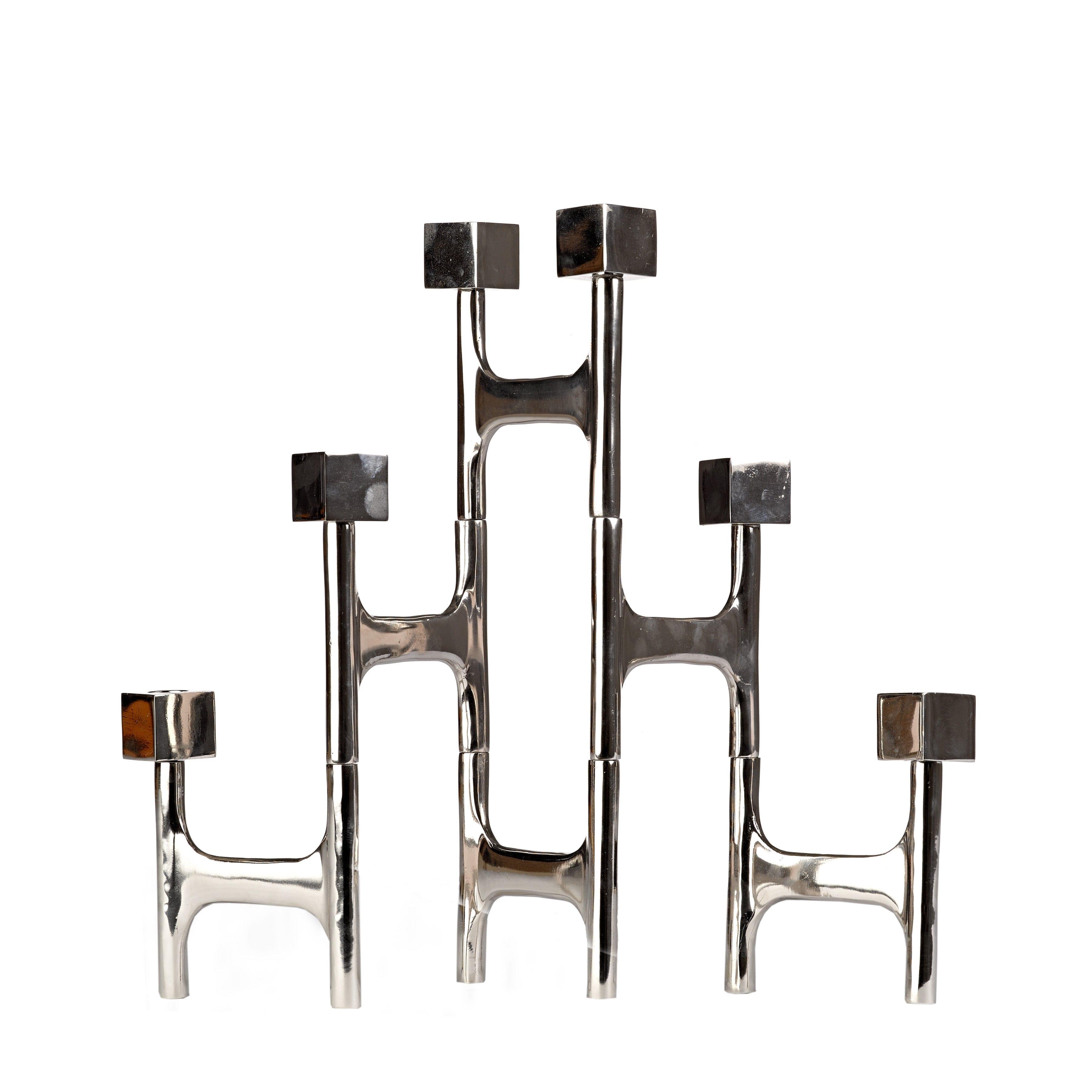 Świecznik SQUARE srebrny Pols Potten Eye on Design