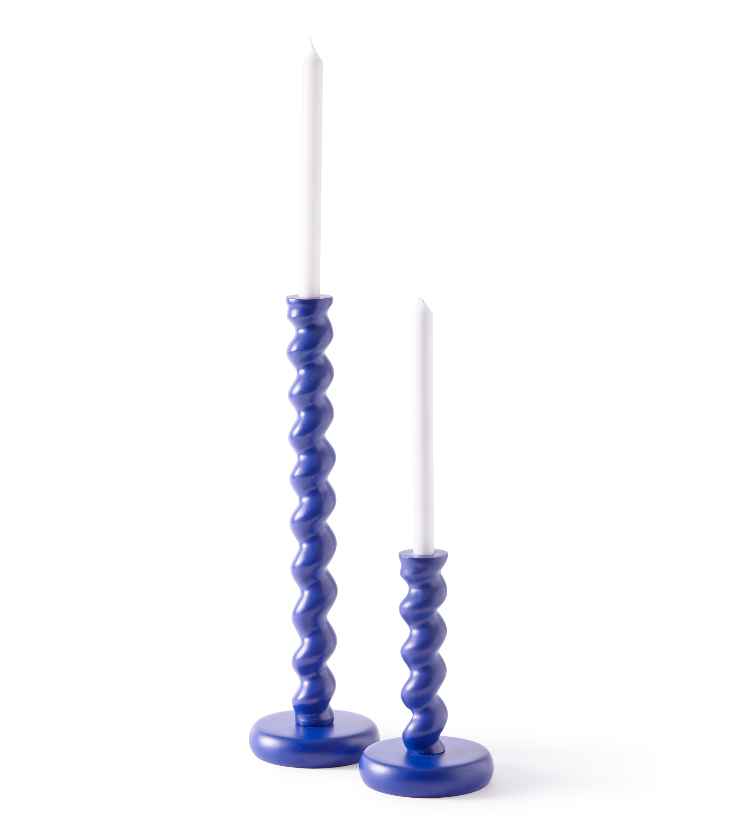 TWISTER dark blue candlestick