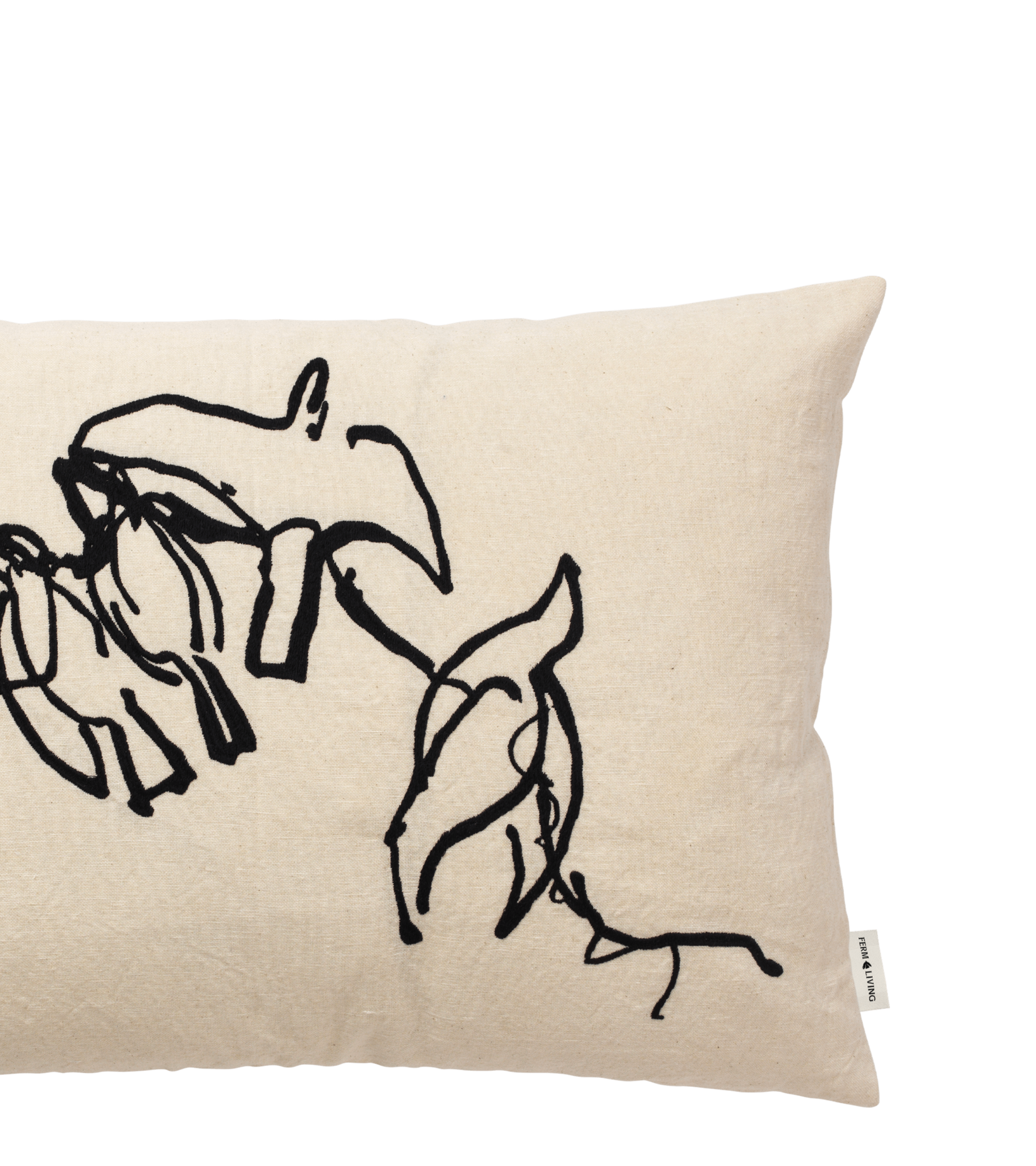 VUELO decorative pillow beige with black