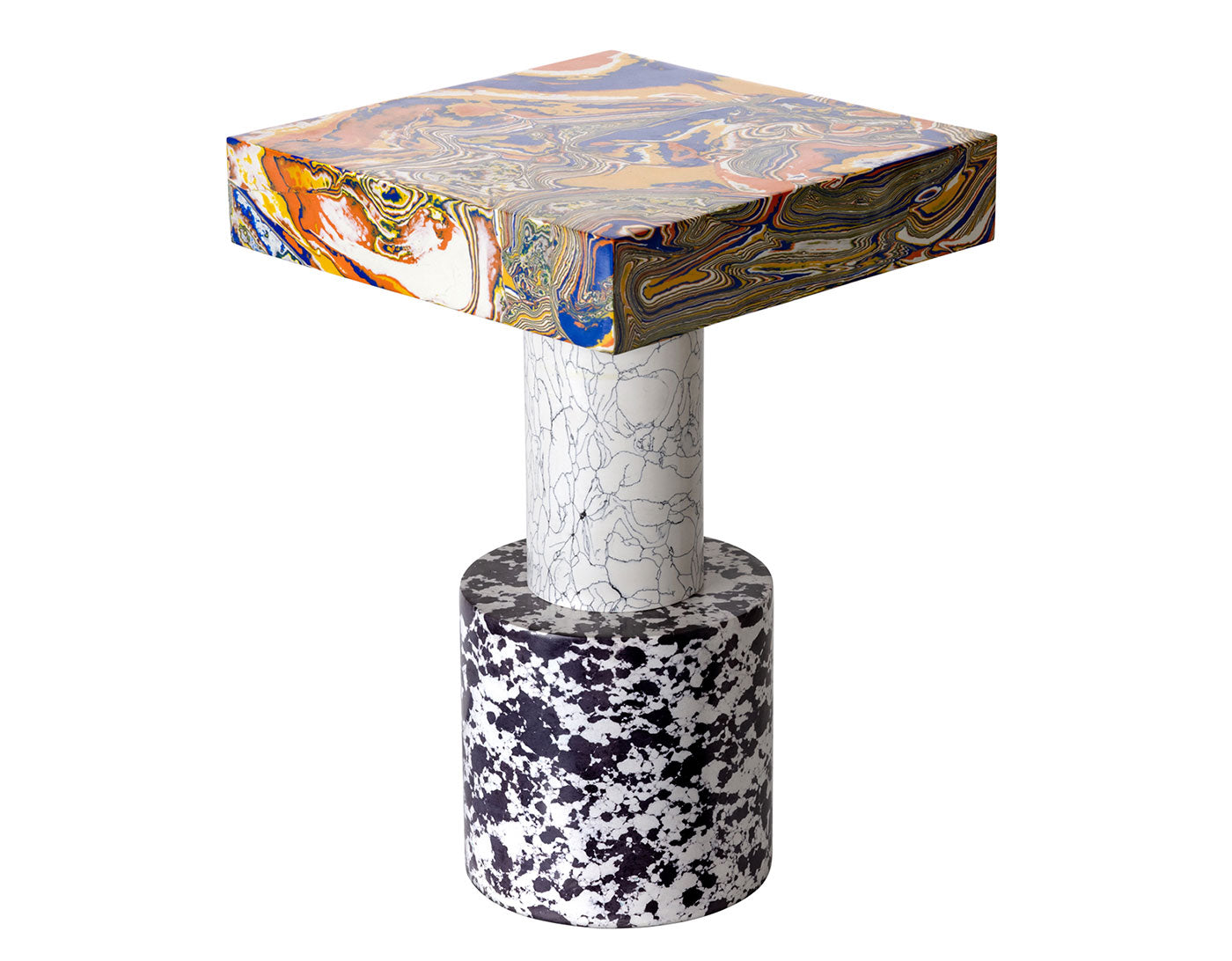 Bočný stolík SWIRL jantárový mramor