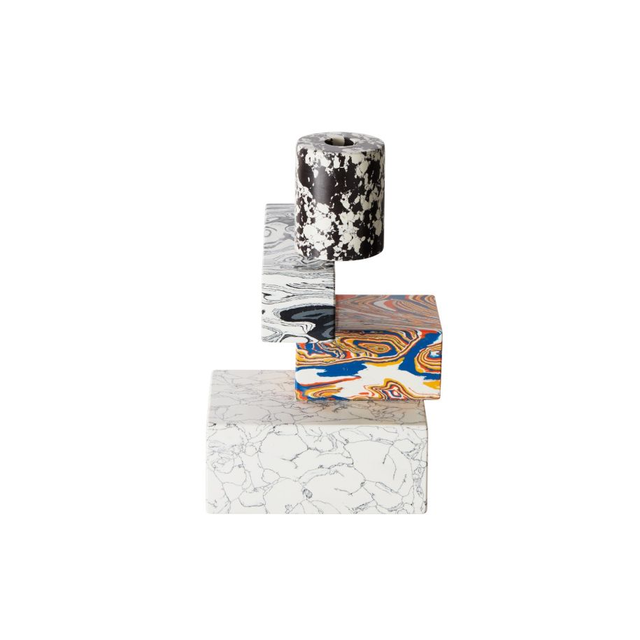 Svietnik SWIRL viacfarebný mramor