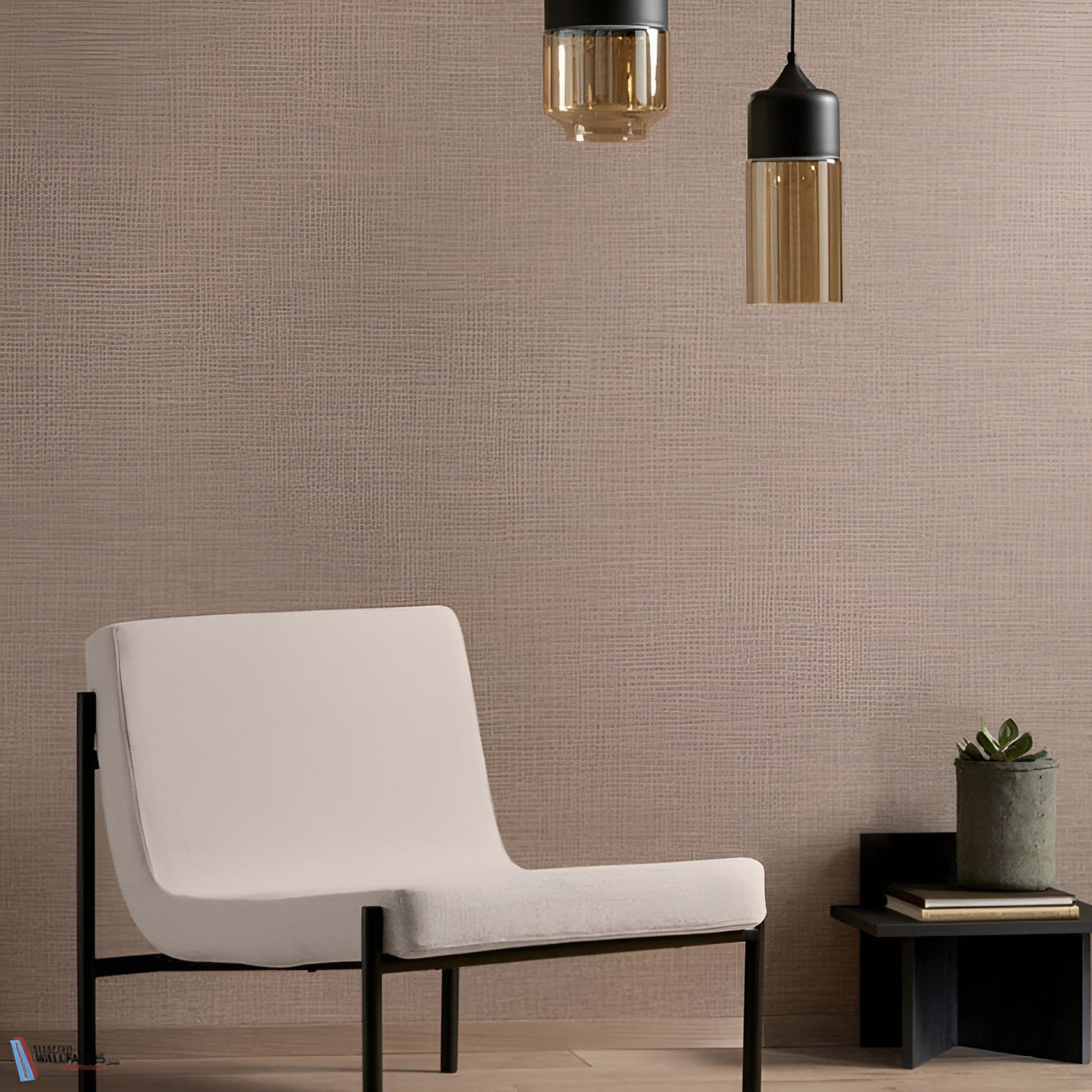 Structural wallpaper resembling canvas LINUM - DARK RED garnet