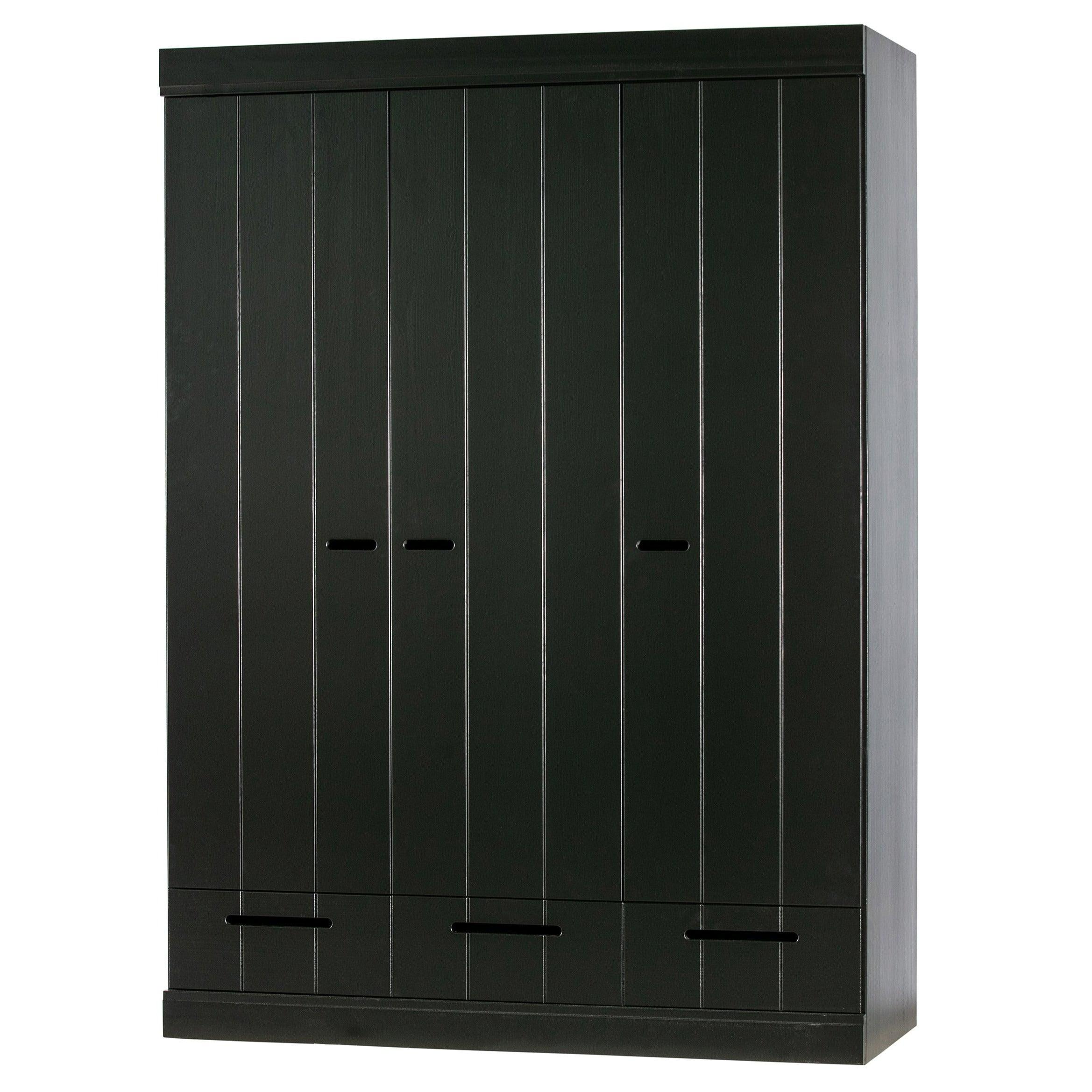 Szafa 3-drzwiowa z szufladami CONNECT czarny Woood Eye on Design