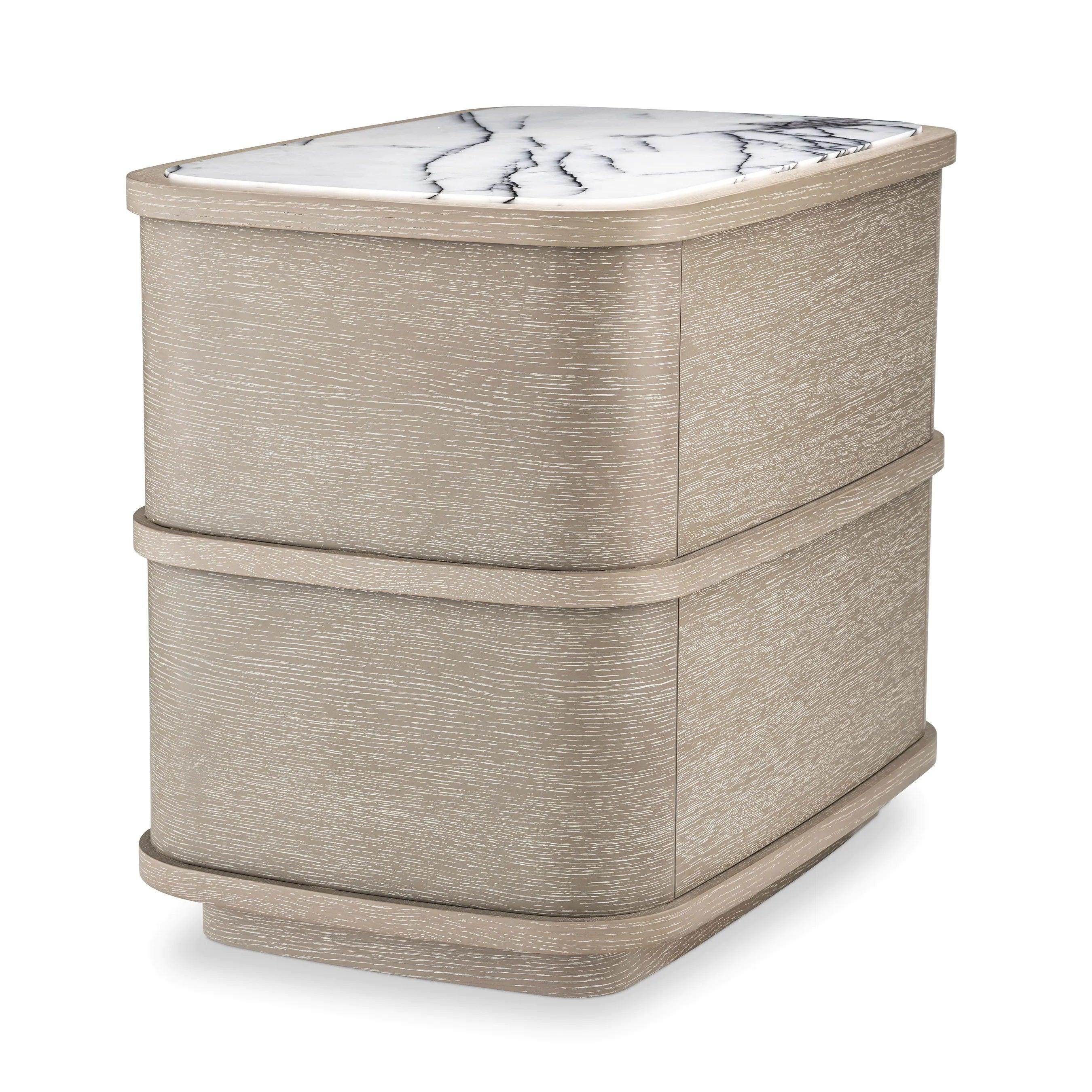 Szafka nocna CABANA fornir dębowy z marmurem bianco Eichholtz Eye on Design