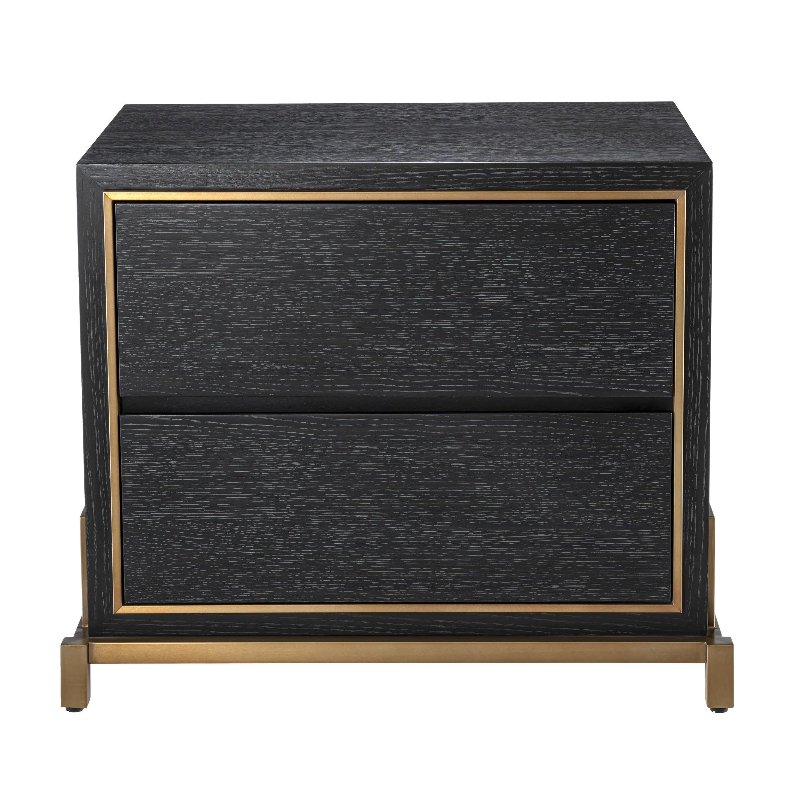 Szafka nocna HAZEL czarny fornir z mosiądzem Eichholtz Eye on Design