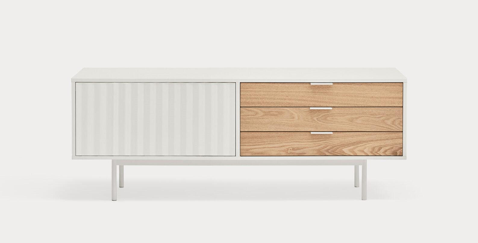 Szafka RTV z szufladami SIERRA biały Teulat Eye on Design