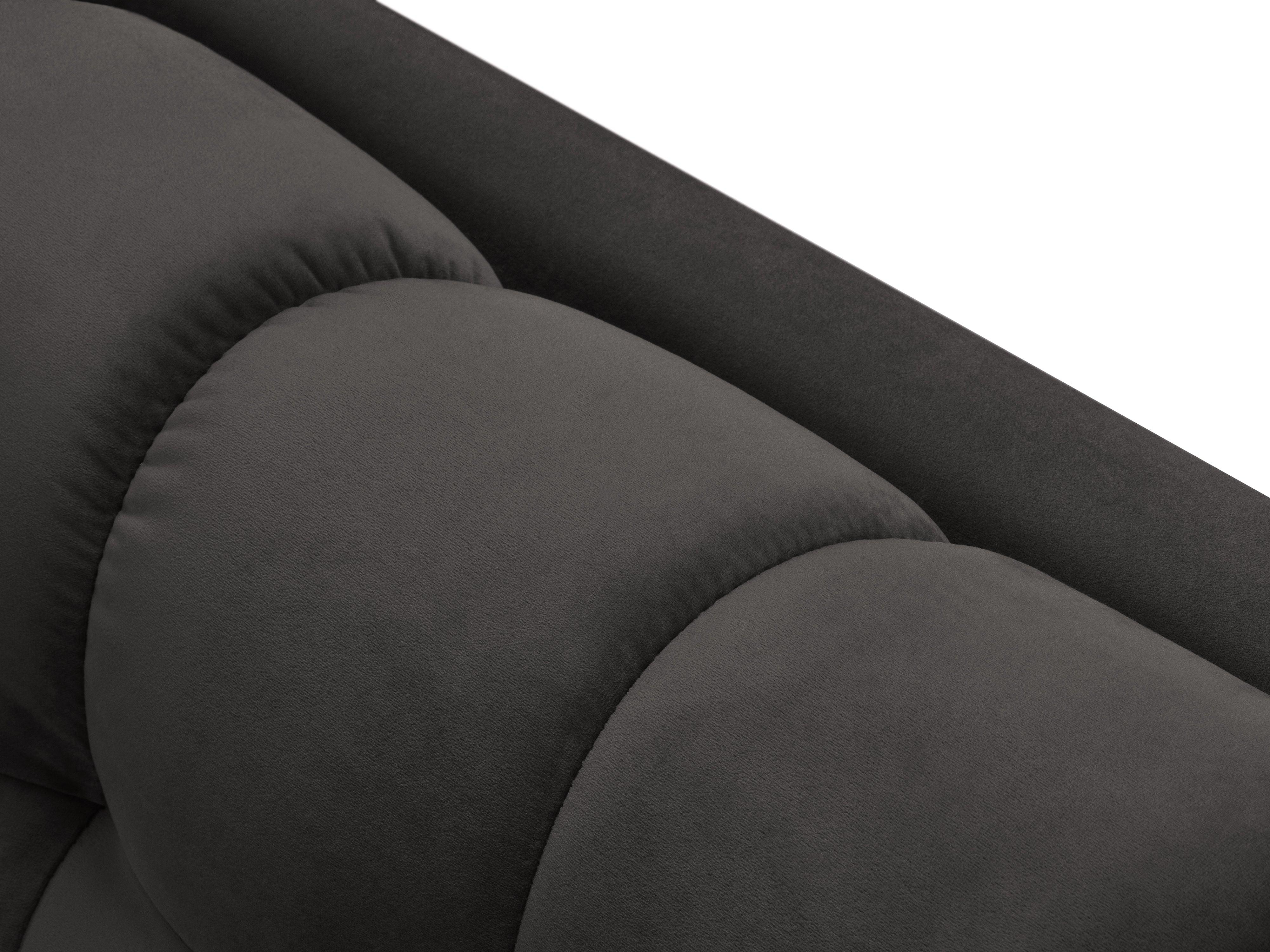 Szezlong aksamitny lewostronny BALI ciemnoszary ze złotą podstawą Cosmopolitan Design Eye on Design