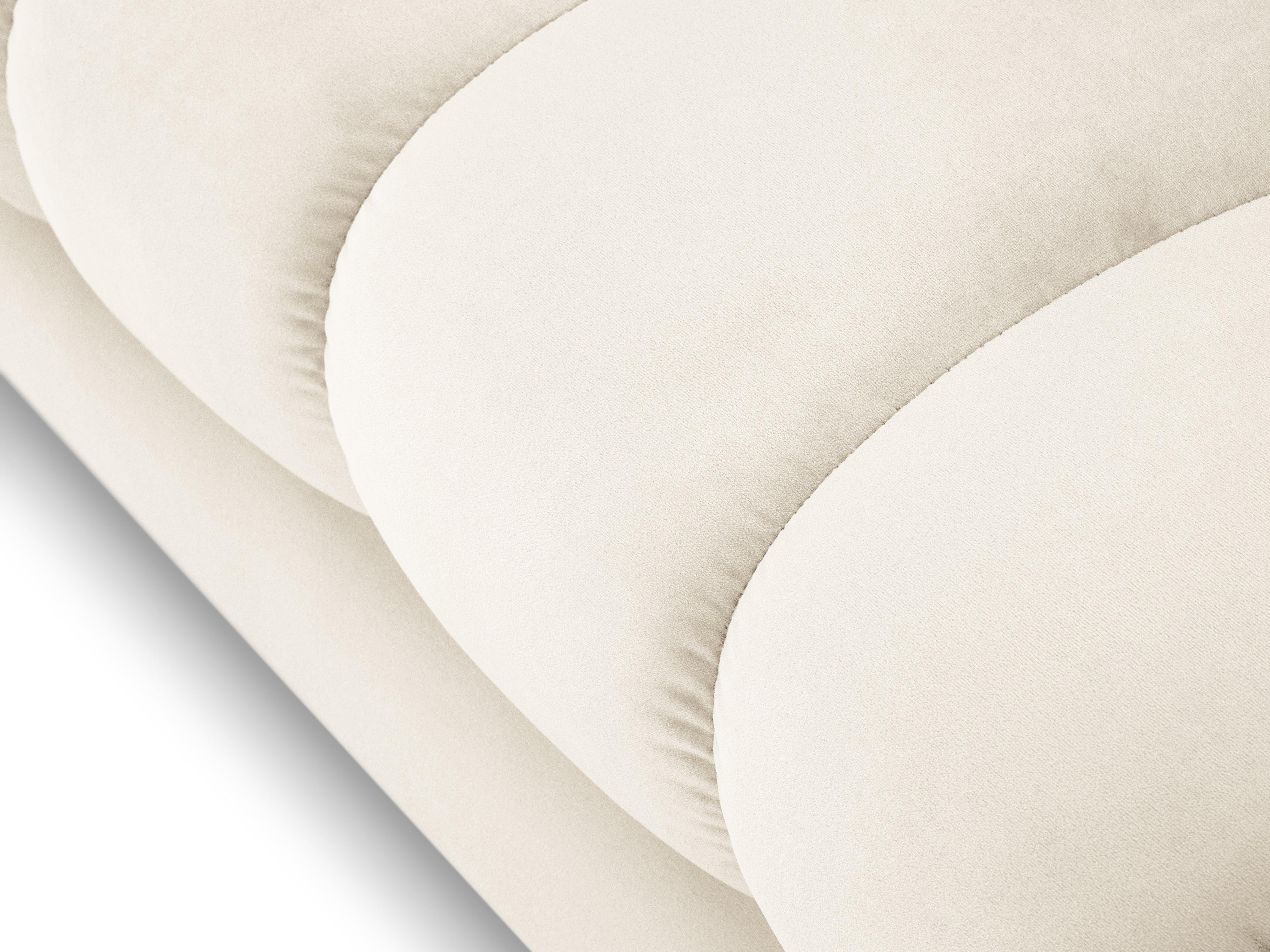 Szezlong aksamitny lewostronny BALI jasnobeżowy ze złotą podstawą Cosmopolitan Design Eye on Design