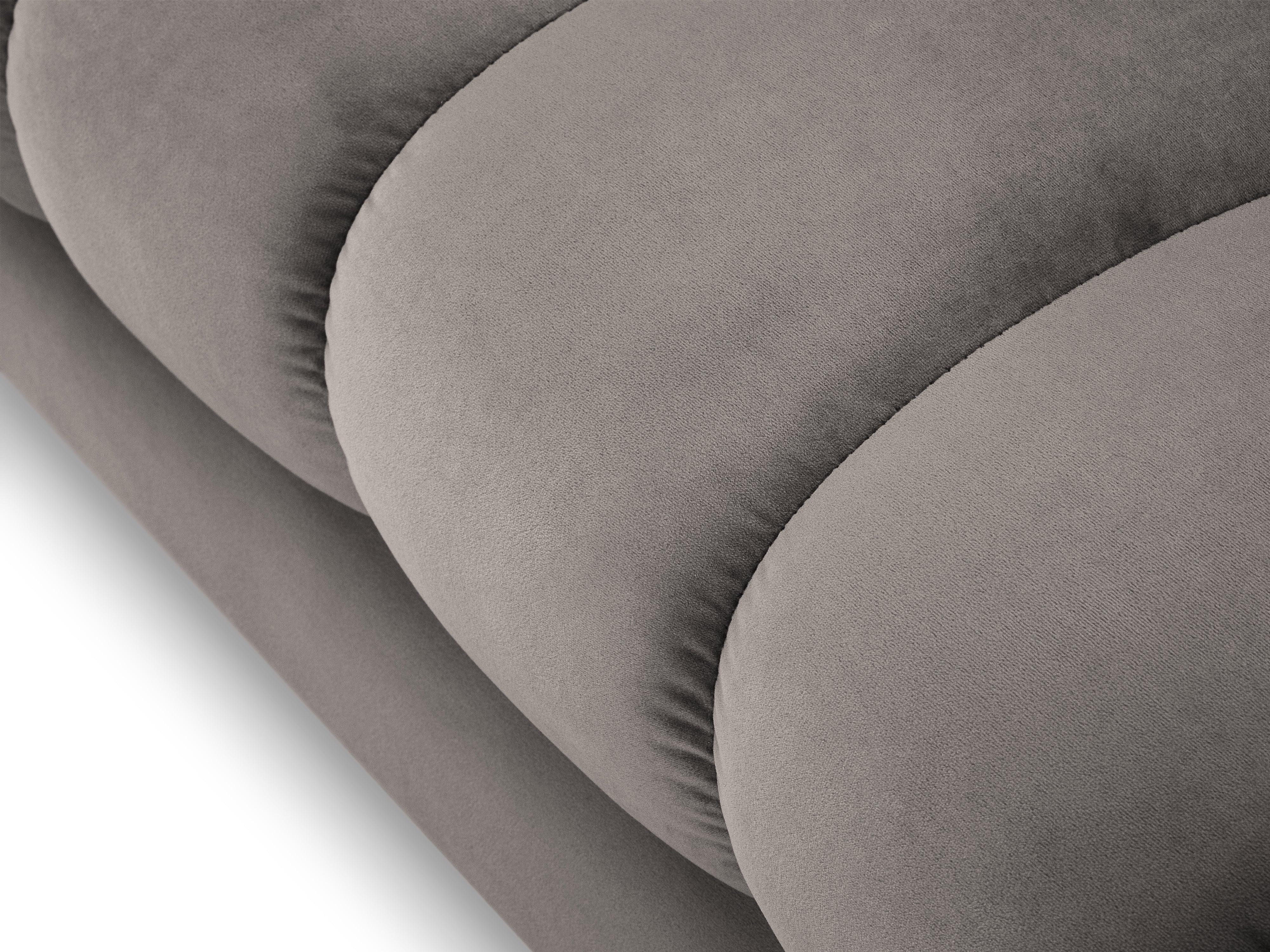 Szezlong aksamitny lewostronny BALI jasnoszary z czarną podstawą Cosmopolitan Design Eye on Design