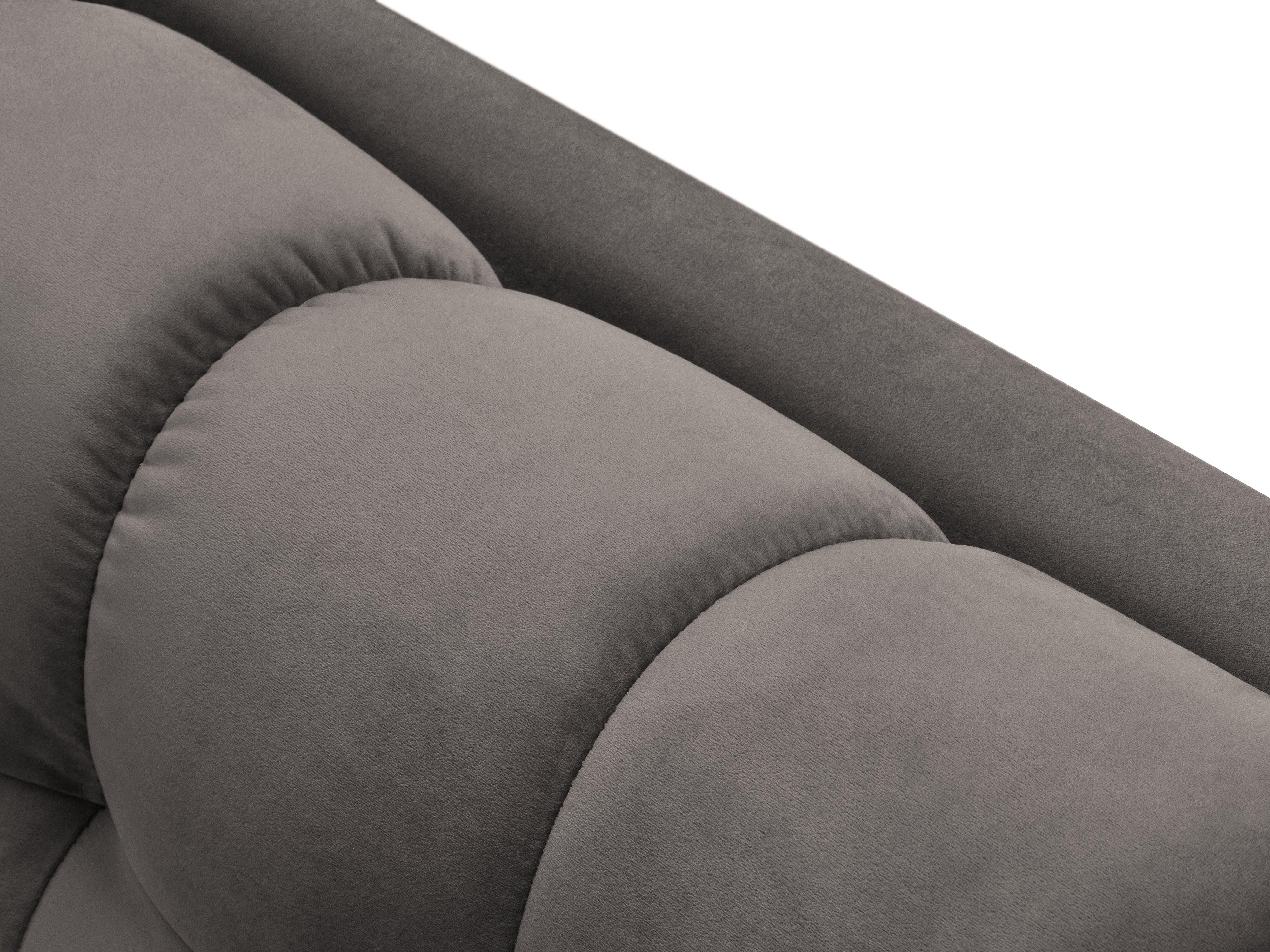 Szezlong aksamitny lewostronny BALI jasnoszary z czarną podstawą Cosmopolitan Design Eye on Design