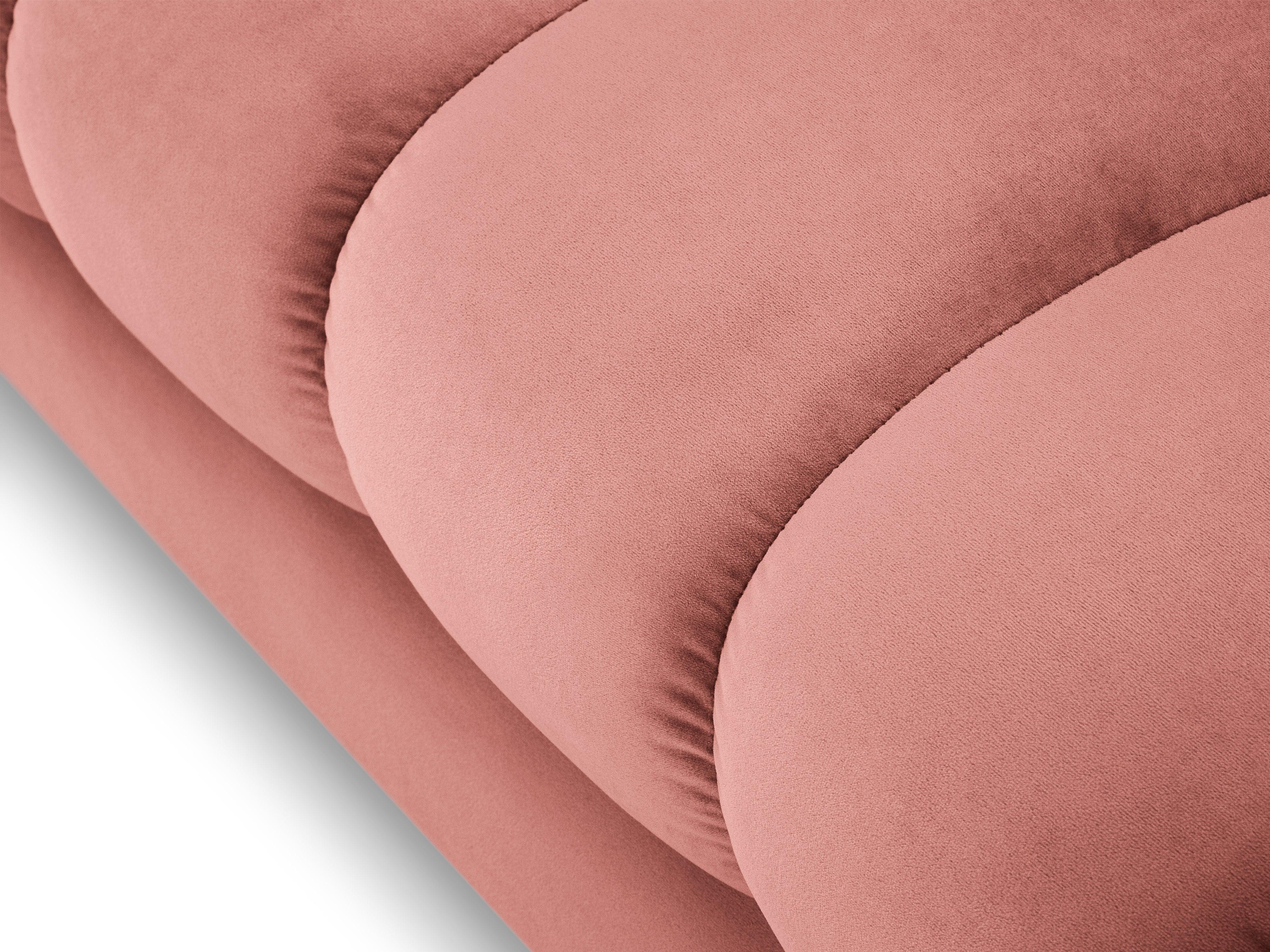 Szezlong aksamitny lewostronny BALI różowy ze złotą podstawą Cosmopolitan Design Eye on Design