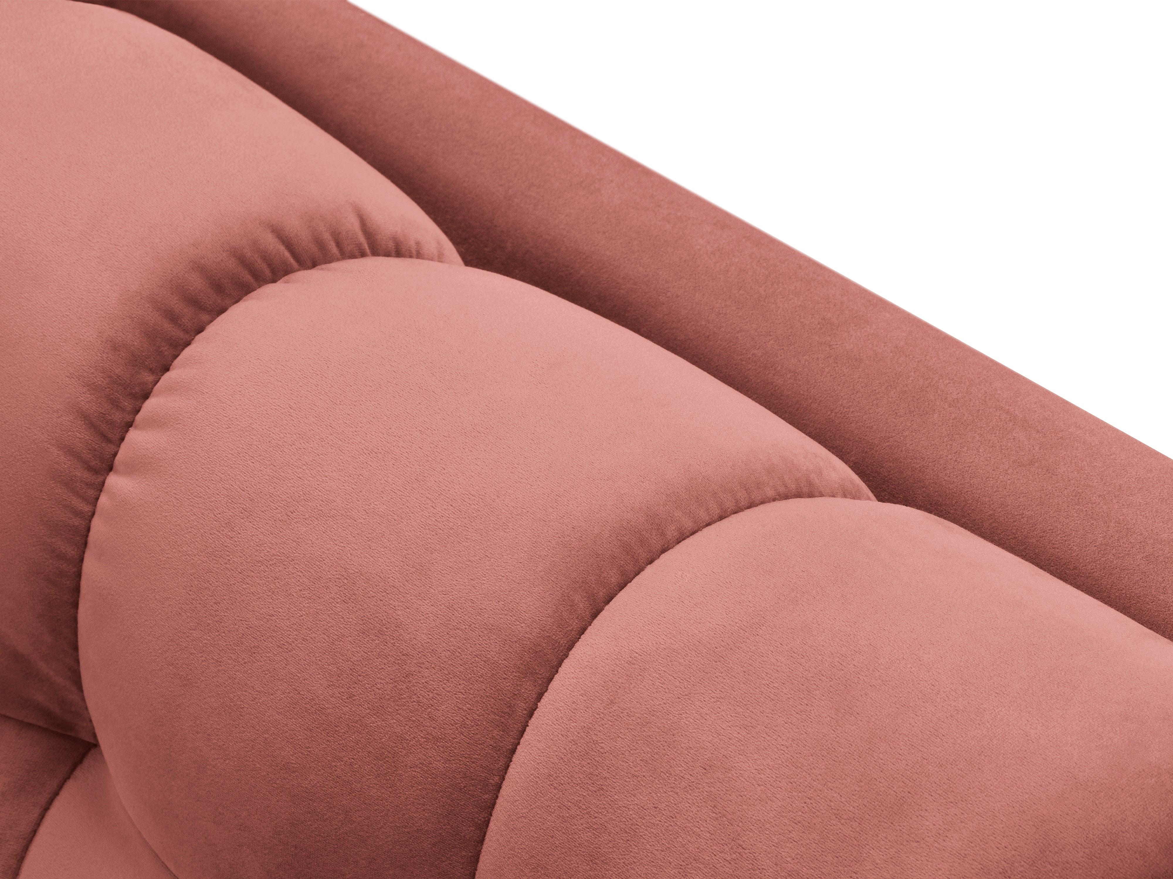 Szezlong aksamitny lewostronny BALI różowy ze złotą podstawą Cosmopolitan Design Eye on Design