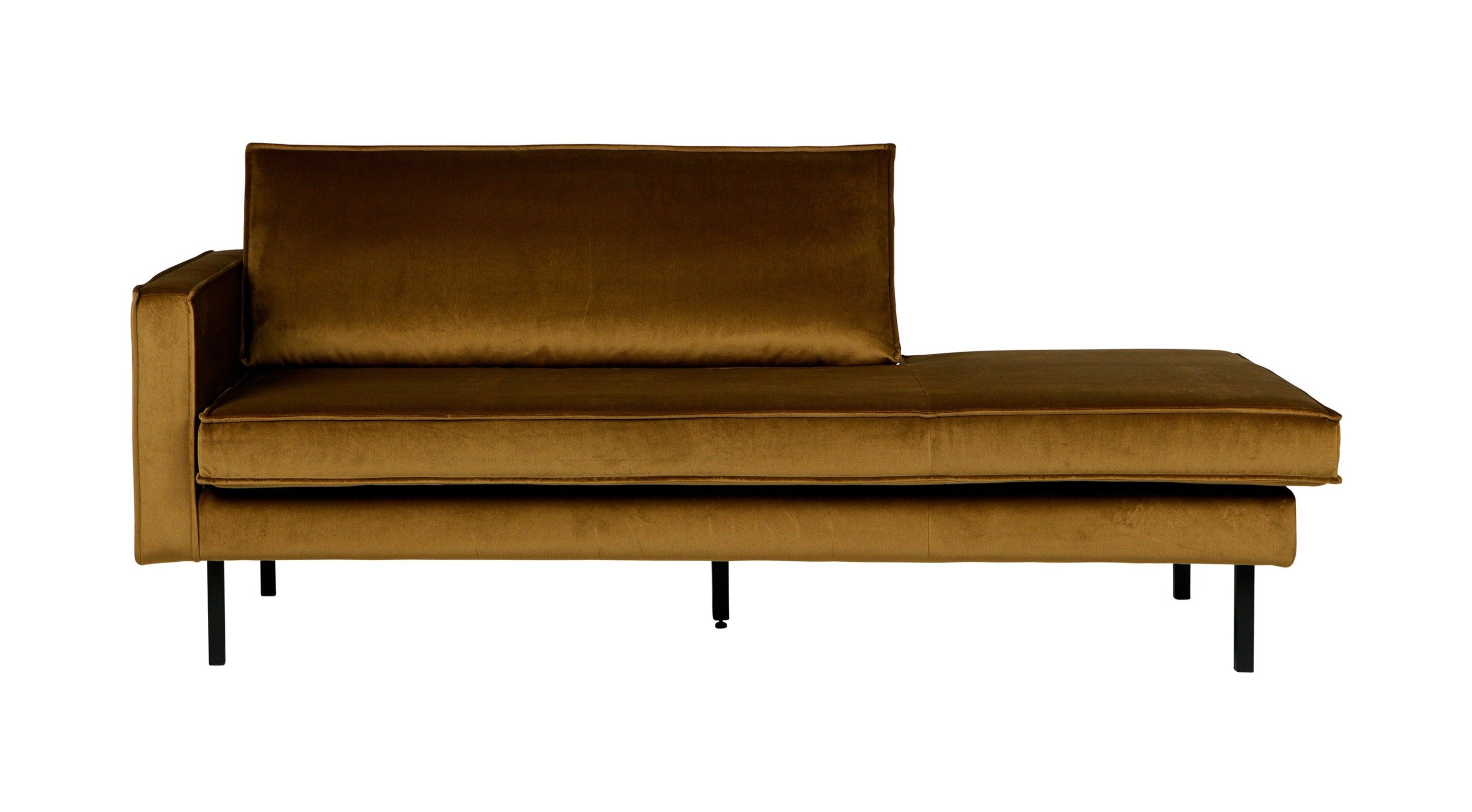 Szezlong aksamitny lewostronny RODEO miodowy Be Pure Eye on Design