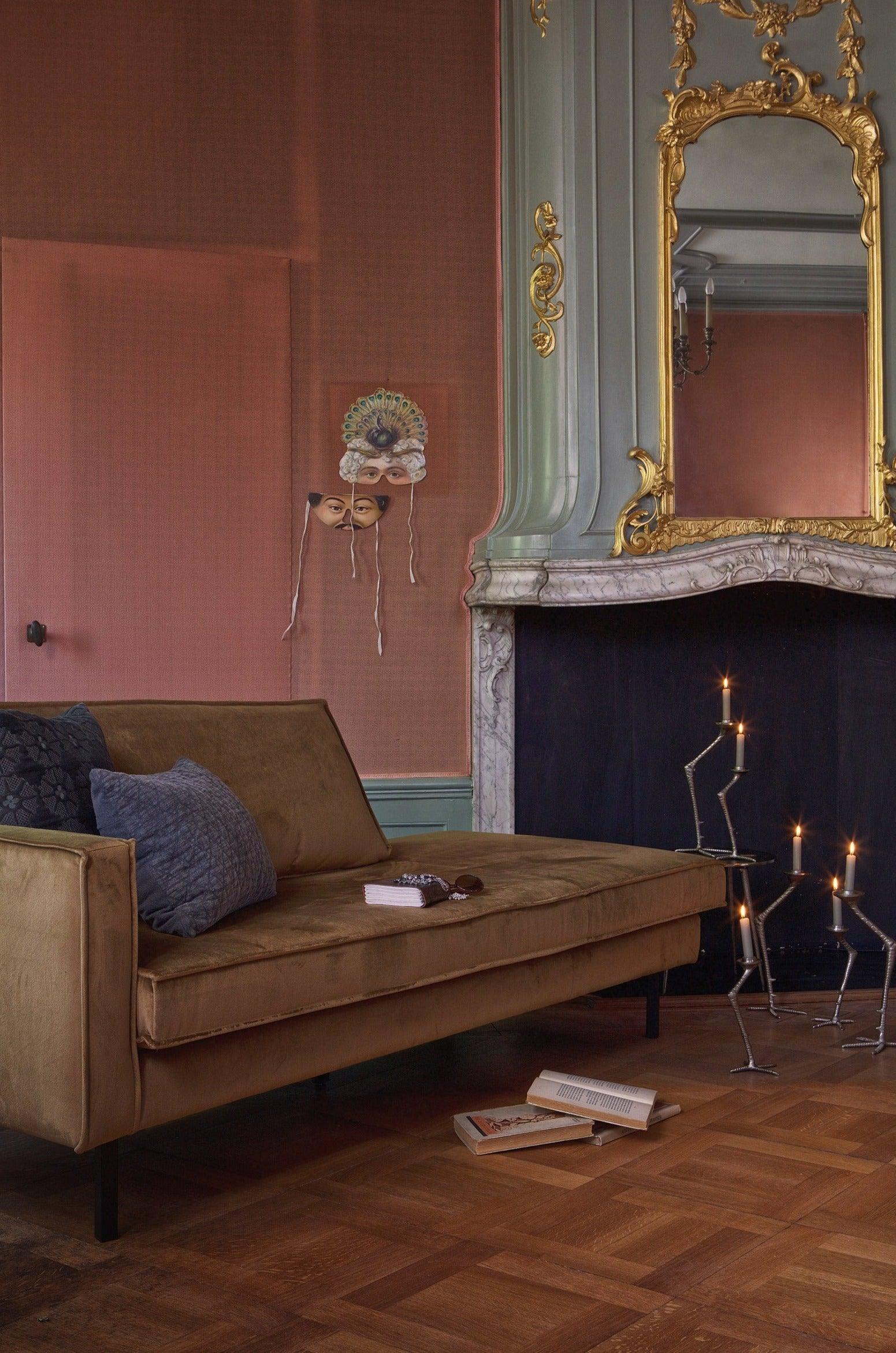 Szezlong aksamitny lewostronny RODEO miodowy Be Pure Eye on Design