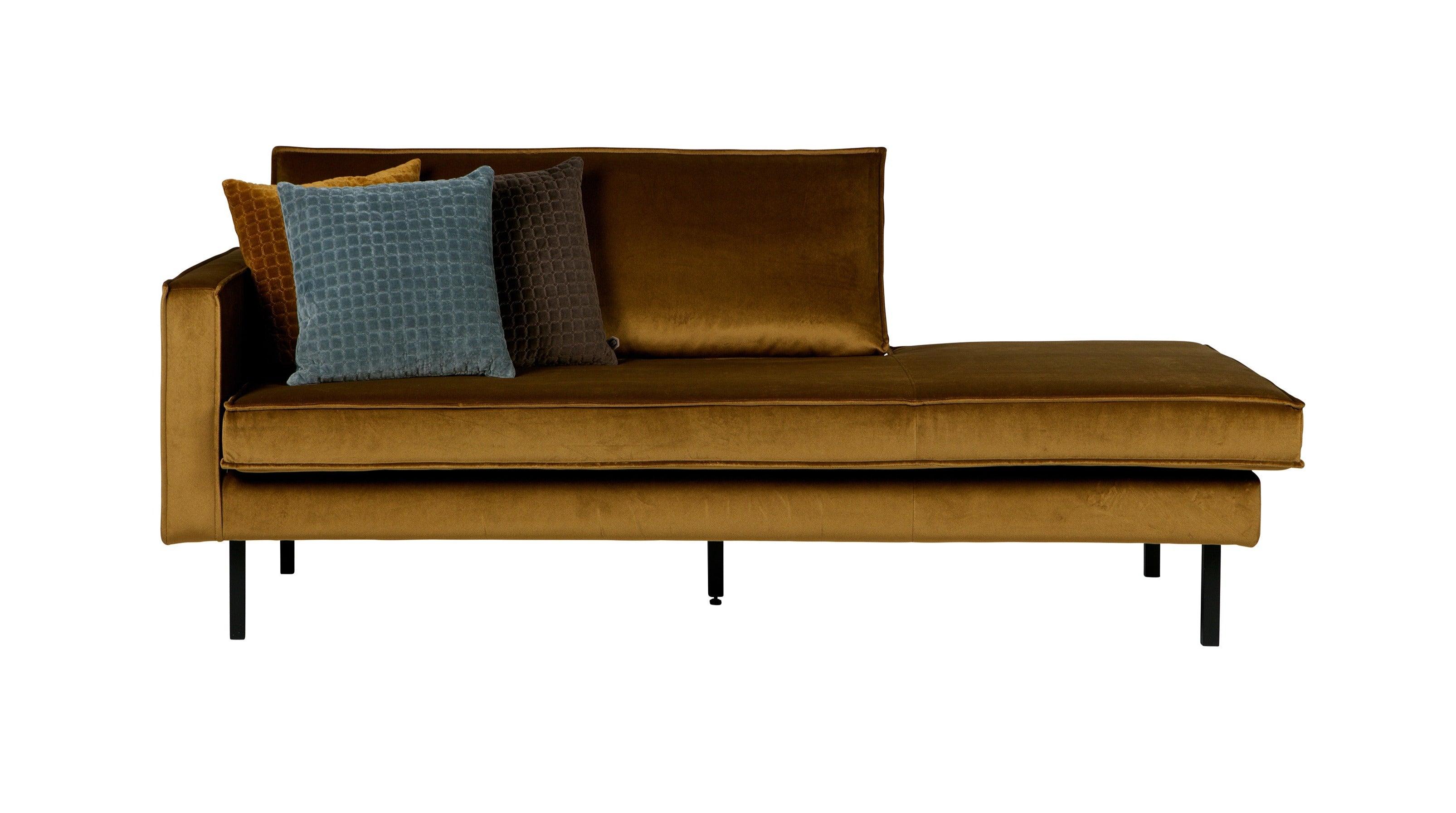 Szezlong aksamitny lewostronny RODEO miodowy Be Pure Eye on Design
