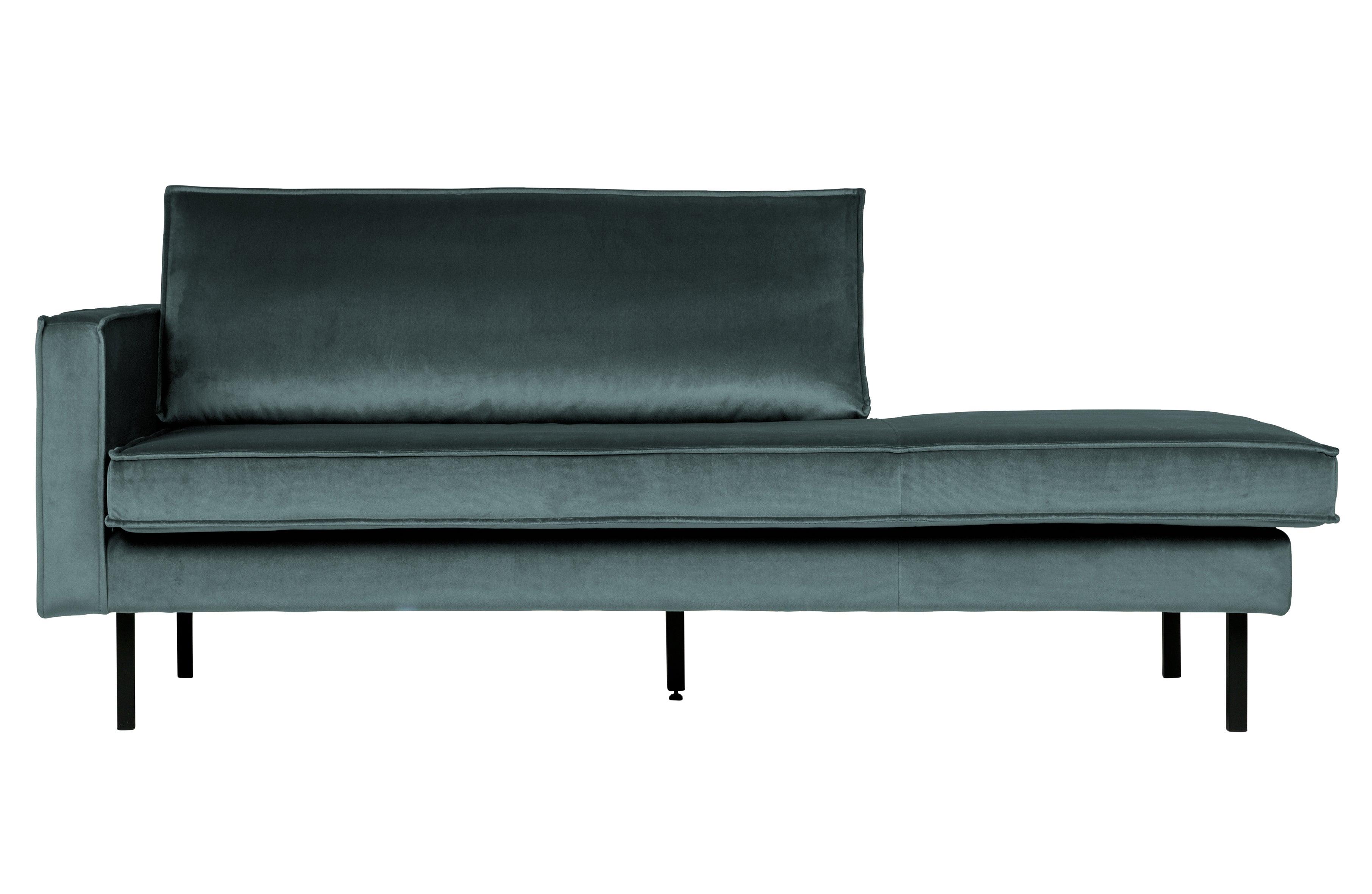 Szezlong aksamitny lewostronny RODEO morski Be Pure Eye on Design