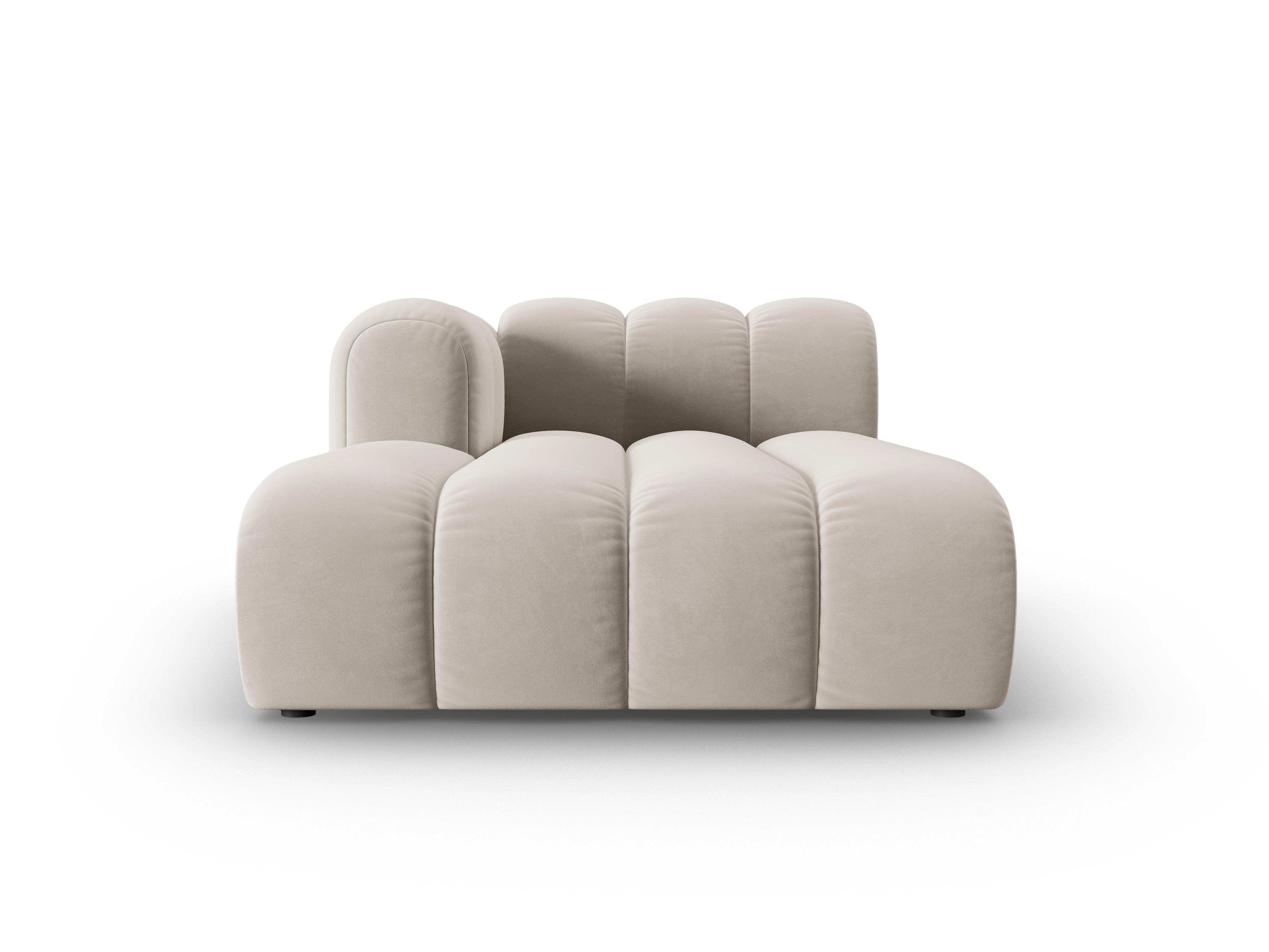 Szezlong aksamitny lewostronny SKYLER beżowy Interieurs 86 Eye on Design