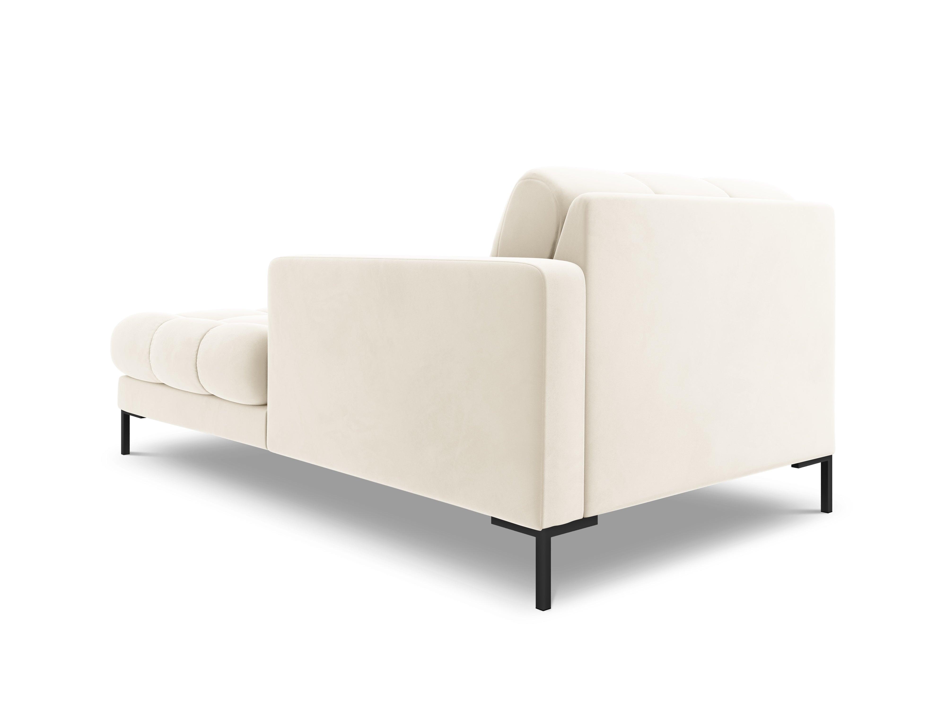 Szezlong aksamitny prawostronny BALI jasnobeżowy z czarną podstawą Cosmopolitan Design Eye on Design