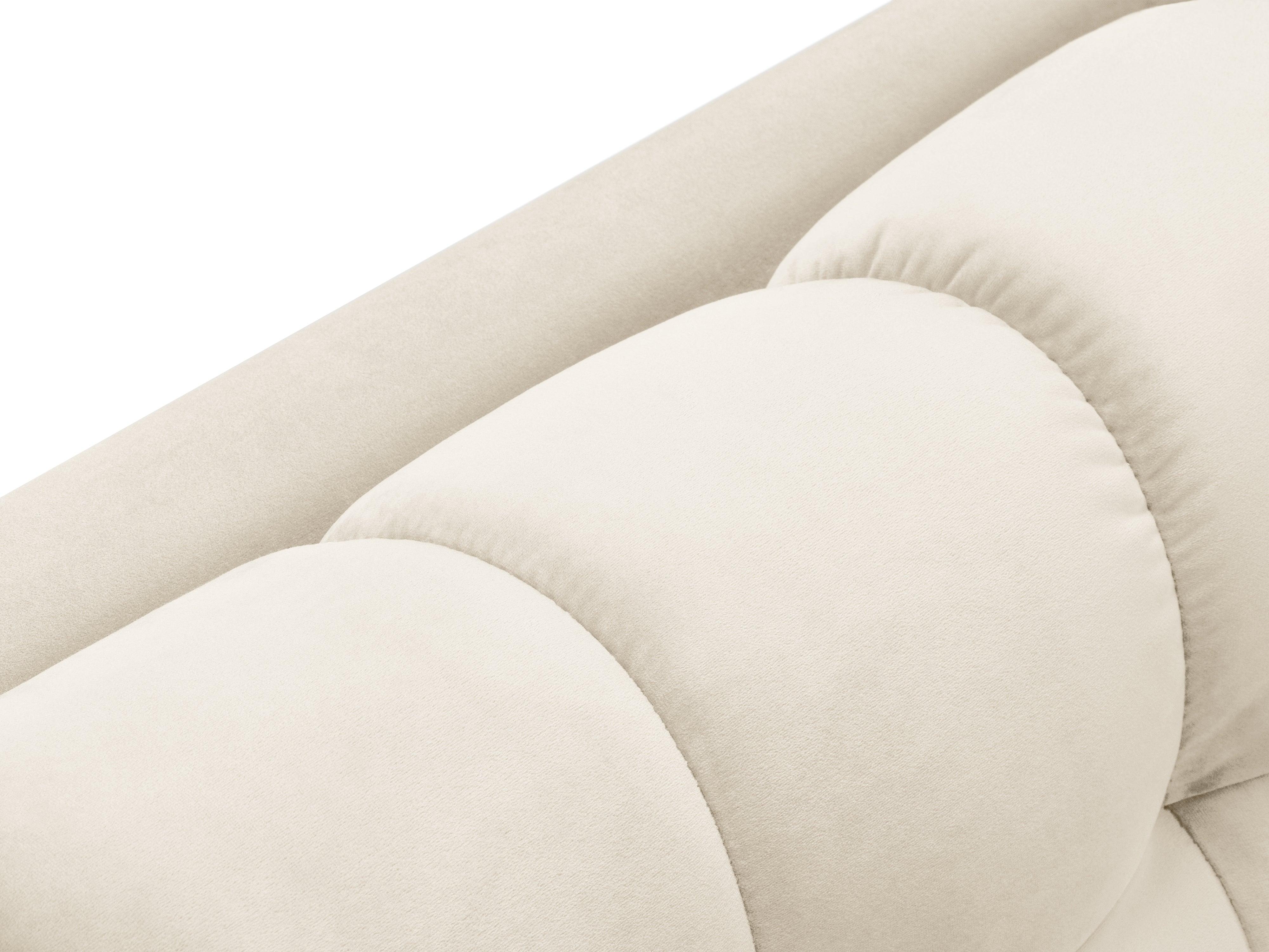 Szezlong aksamitny prawostronny BALI jasnobeżowy z czarną podstawą Cosmopolitan Design Eye on Design